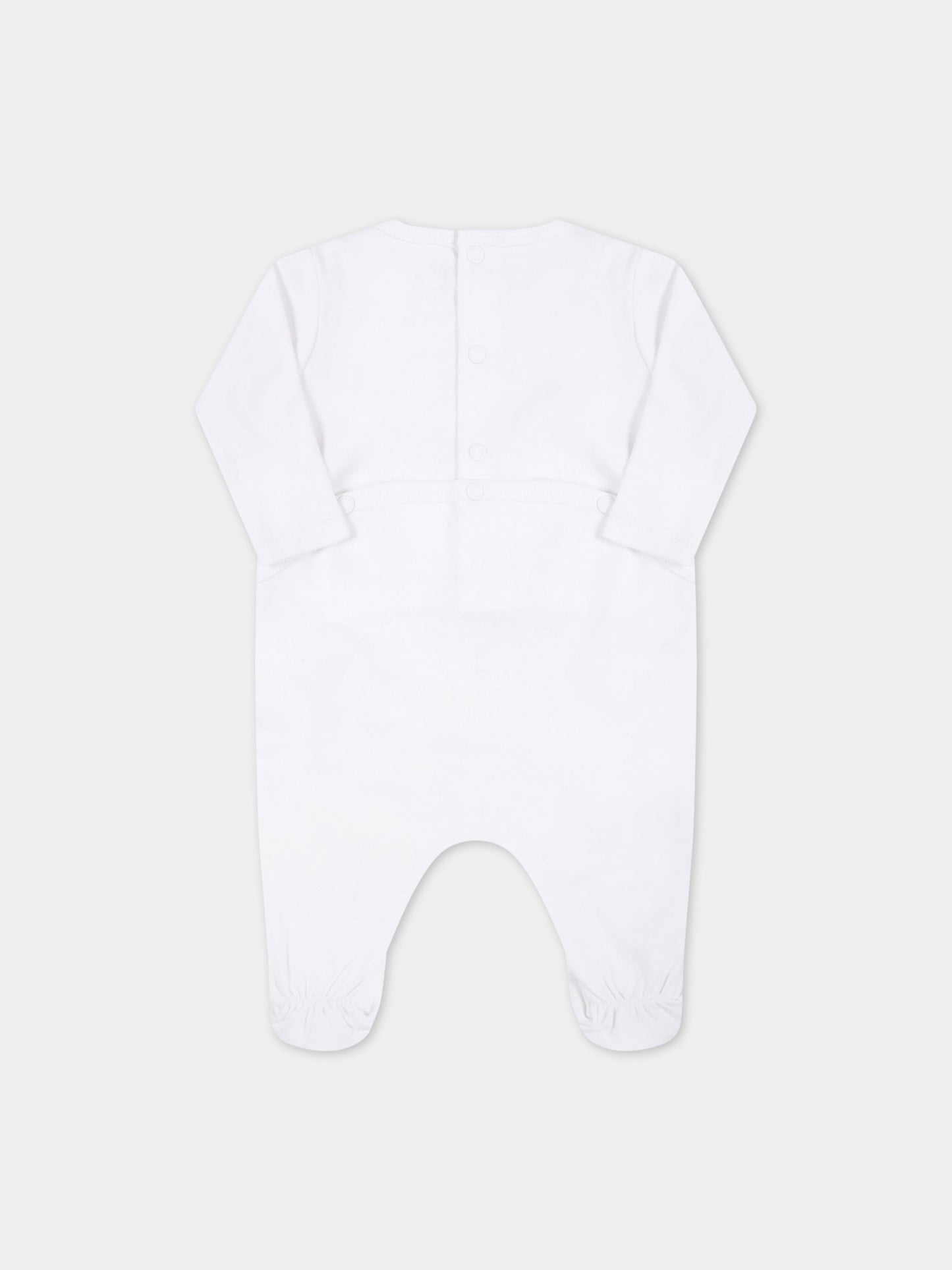 Set bianco per neonati con tigre e loghi,Kenzo Kids,K90021 103