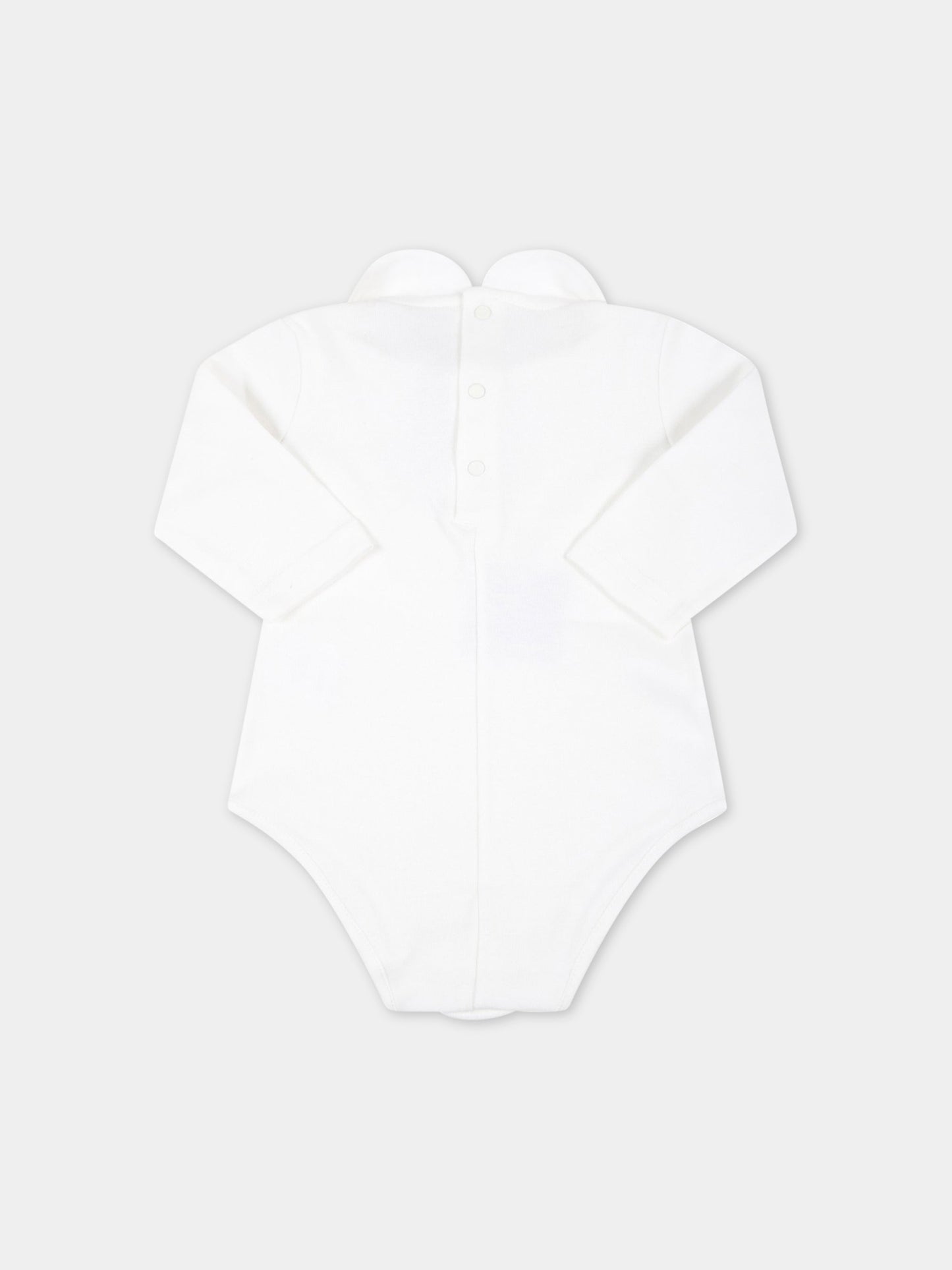 Body bianco per neonato con ricamo,La Stupenderia,TBBD01K42 AZZ