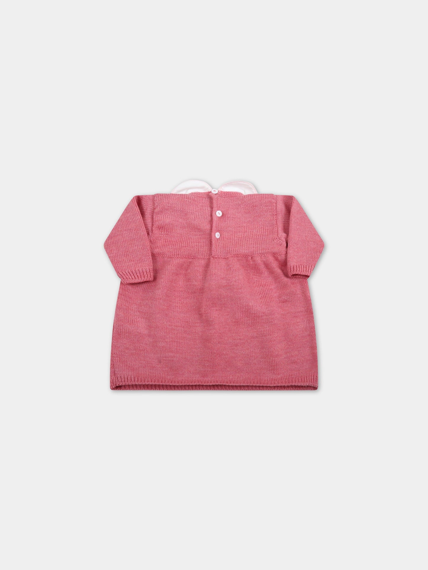 Vestito rosa per neonata con fiocco,Little Bear,3024 FRAGOLA/CIPRIA