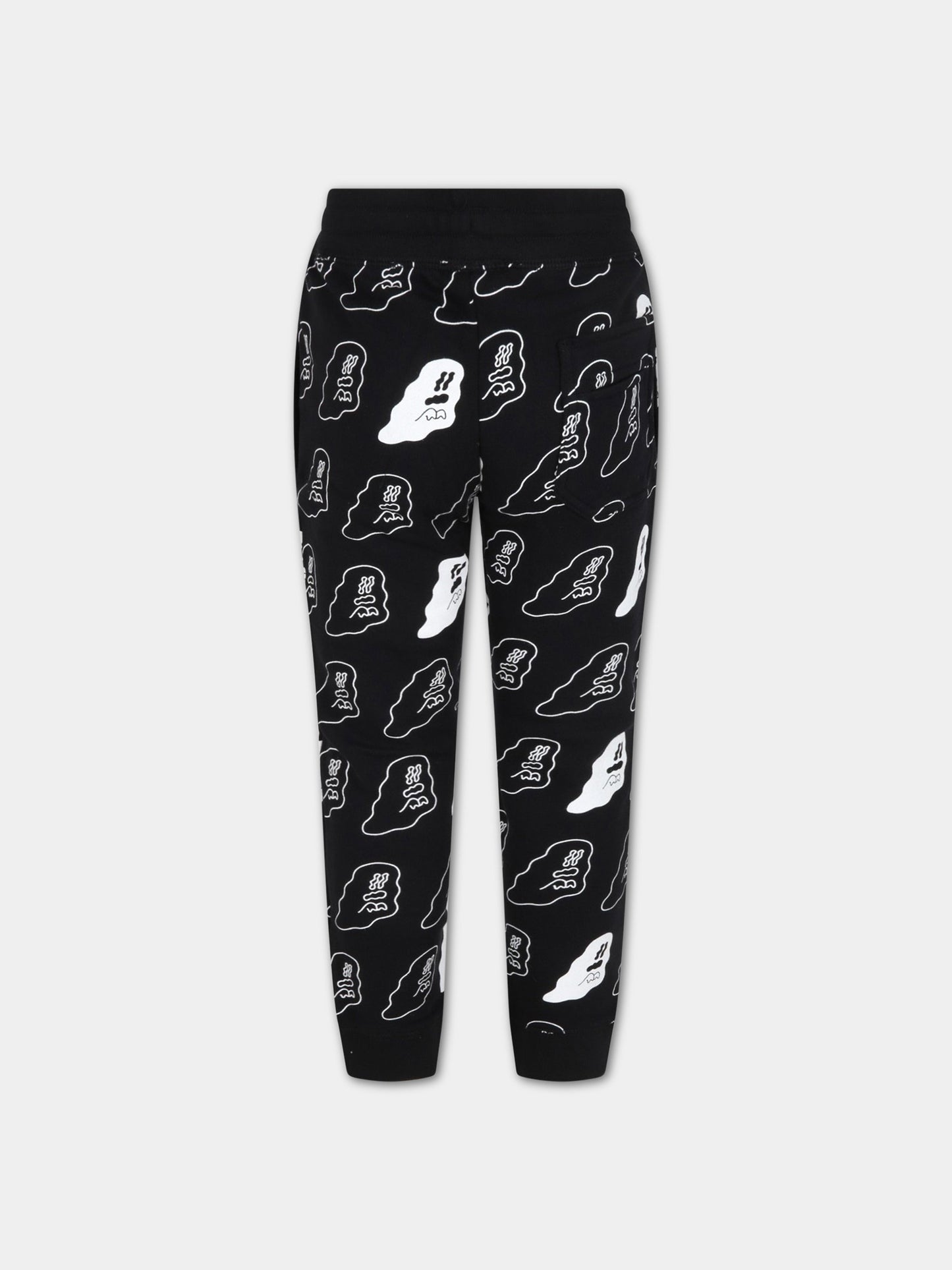 Pantaloni neri da tuta per bambino con fantasmi fosforescenti,Stella Mccartney Kids,600972 SPJ47 G106