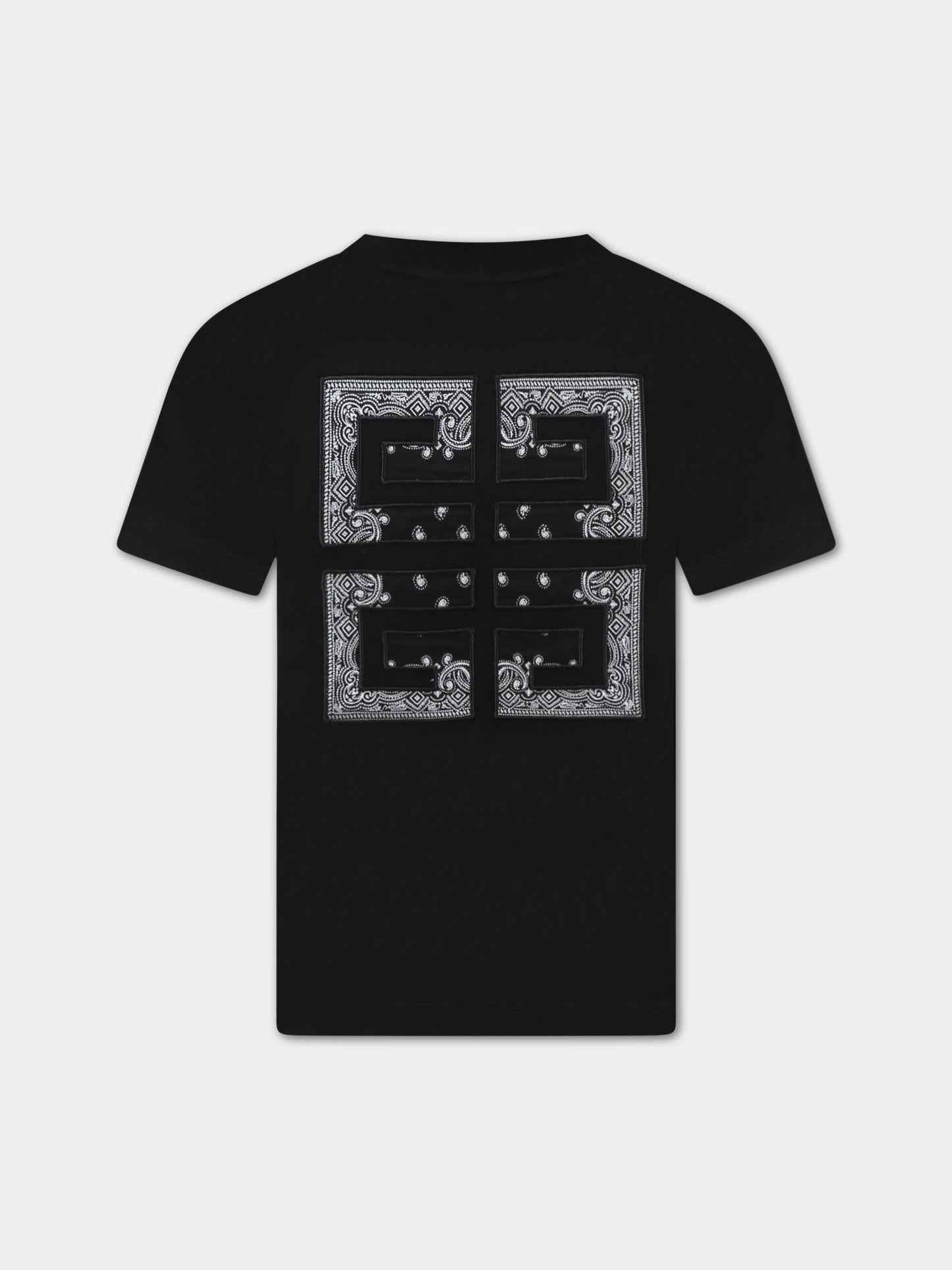 T-shirt nera per bambini con logo,Givenchy Kids,H25382 09B