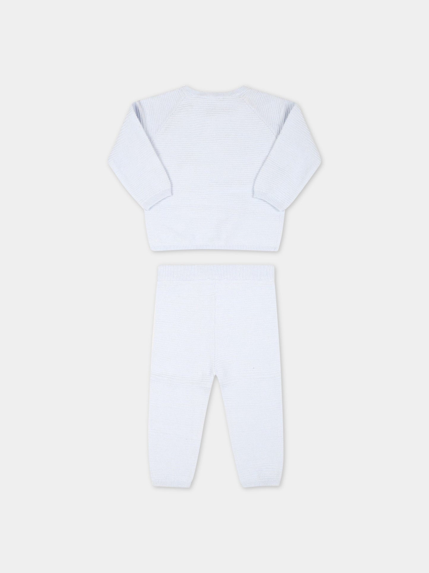 Completo celeste per neonato con patch logato,Carrement Beau,Y98189 78K