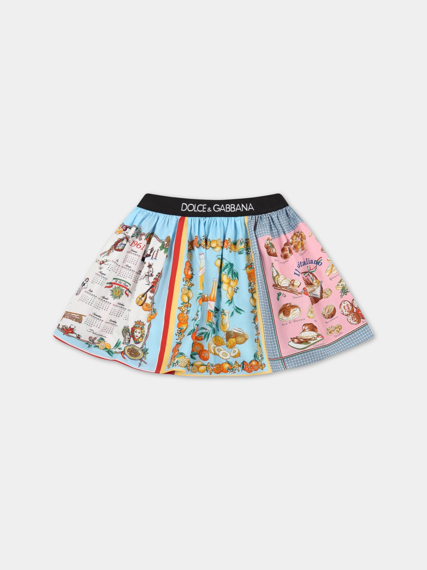 Gonna multicolor per neonata con stampe,Dolce & Gabbana Kids,L24I36 G7E1U S9000
