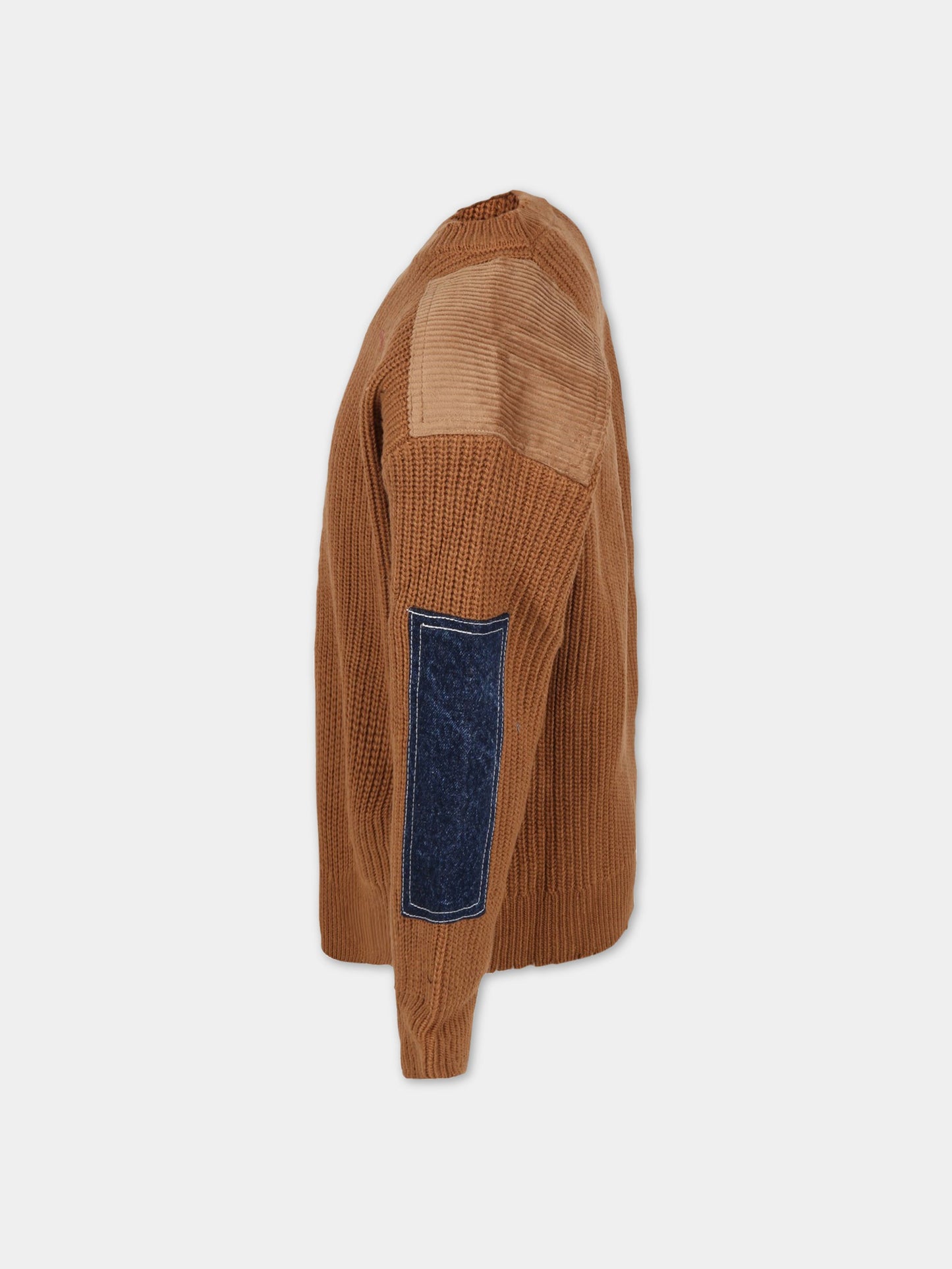 Maglione marrone per bambino con patchs,Dsquared2,DQ1157 D0A15 D2K138M DQ759