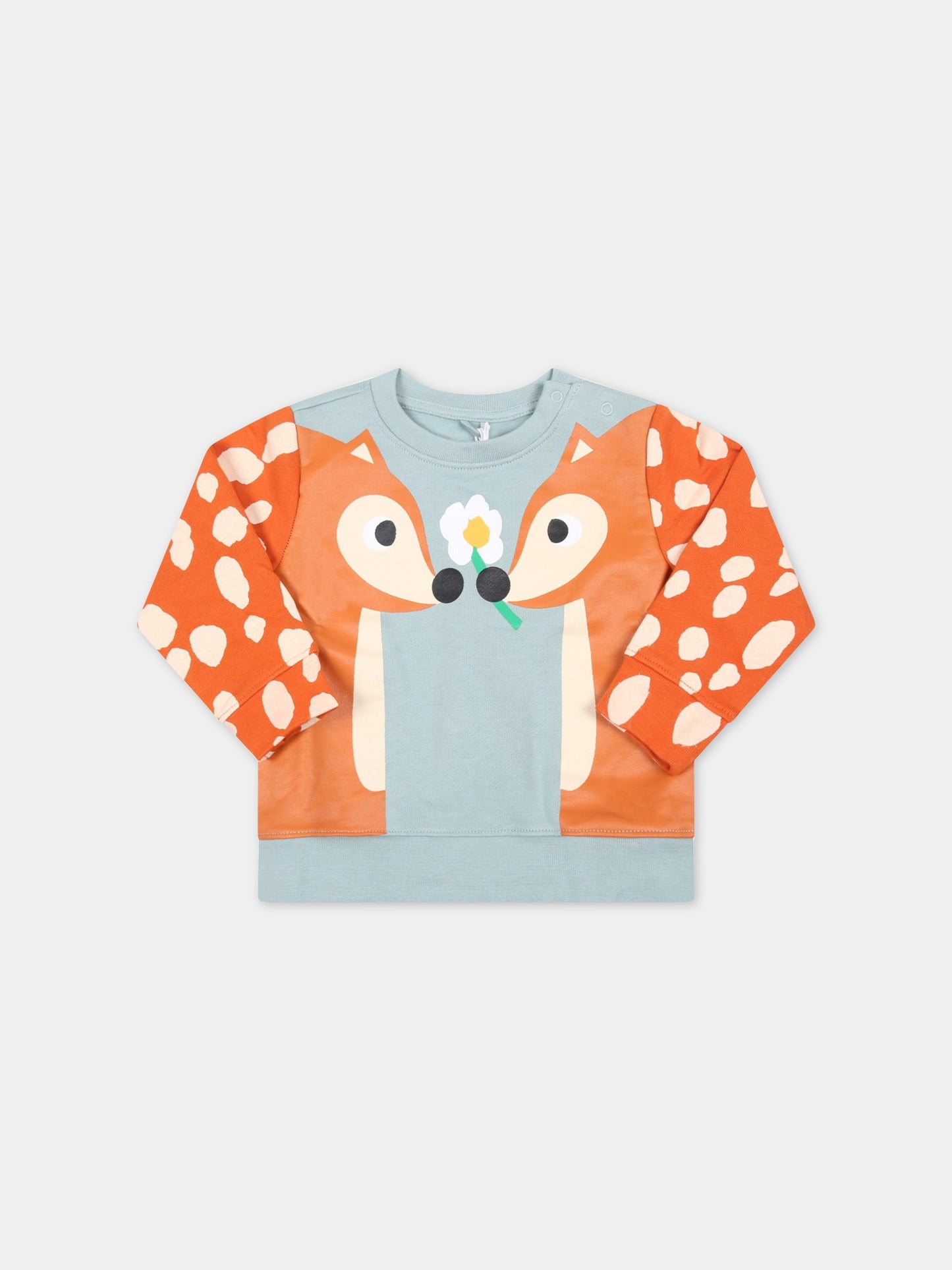 Felpa multicolor per neonata con cerbiatti e fiore,Stella Mccartney Kids,8R4090 Z0447 627