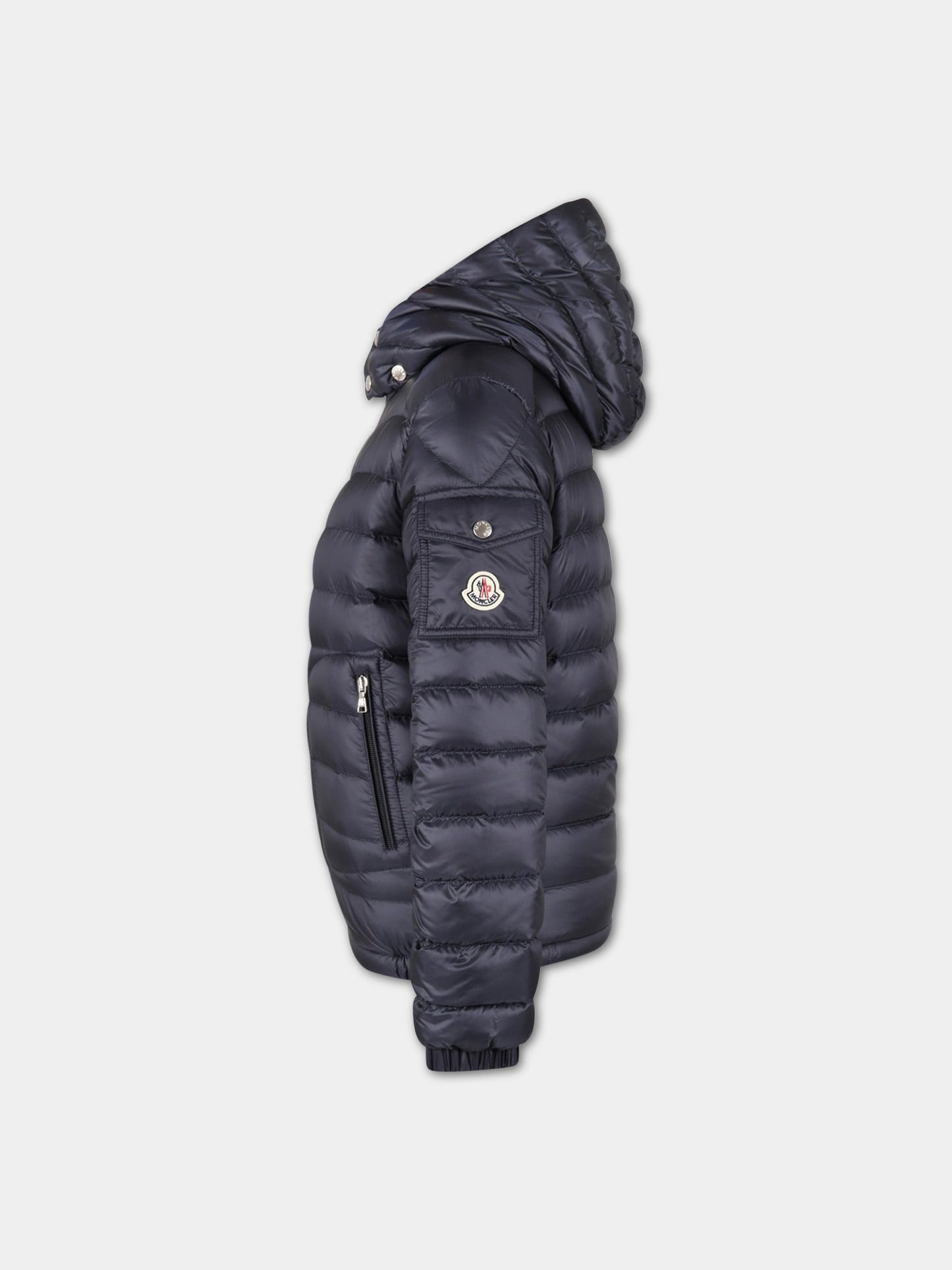 Piumino Lauros blu per bambino con patch logato,Moncler Kids,954 1A00011 53048 778