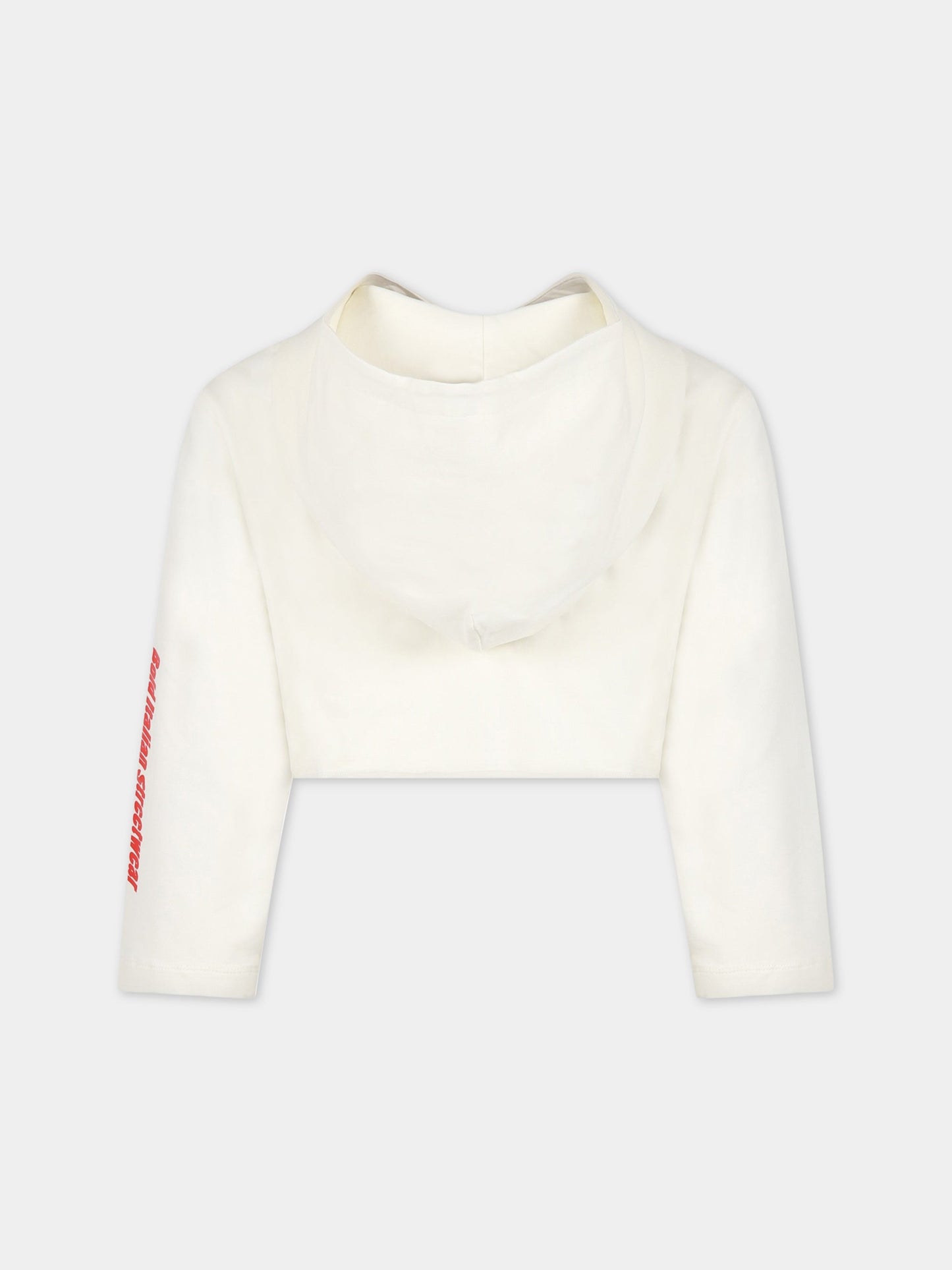 Felpa bianca per bambina con stampa e scritta Ciao GCDS ,Gcds Kids,DDF006 LDA00 10063