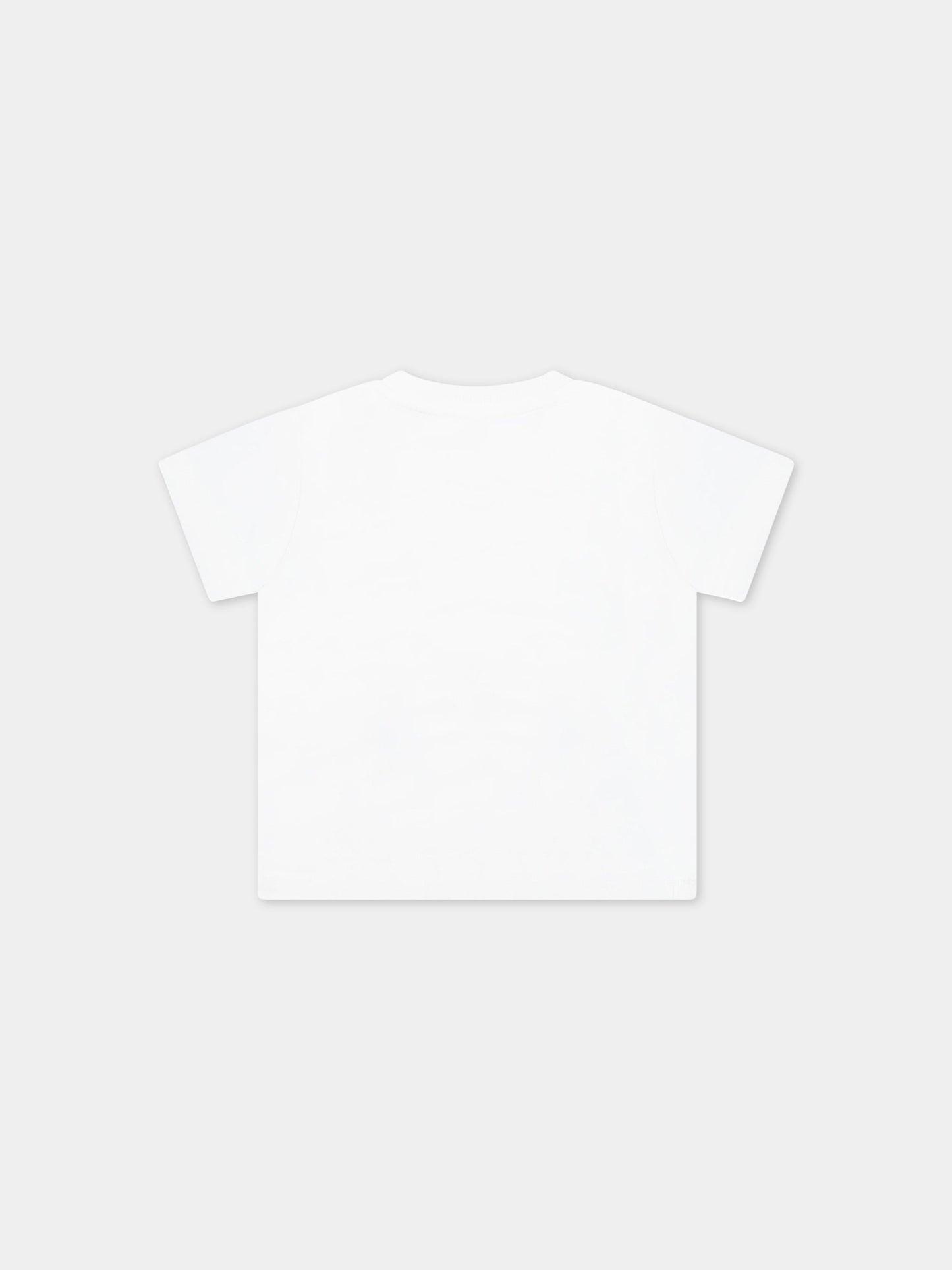 T-shirt bianca per neonati con Teddy Bear e logo,Moschino Kids,MOM032 LAA03 10063