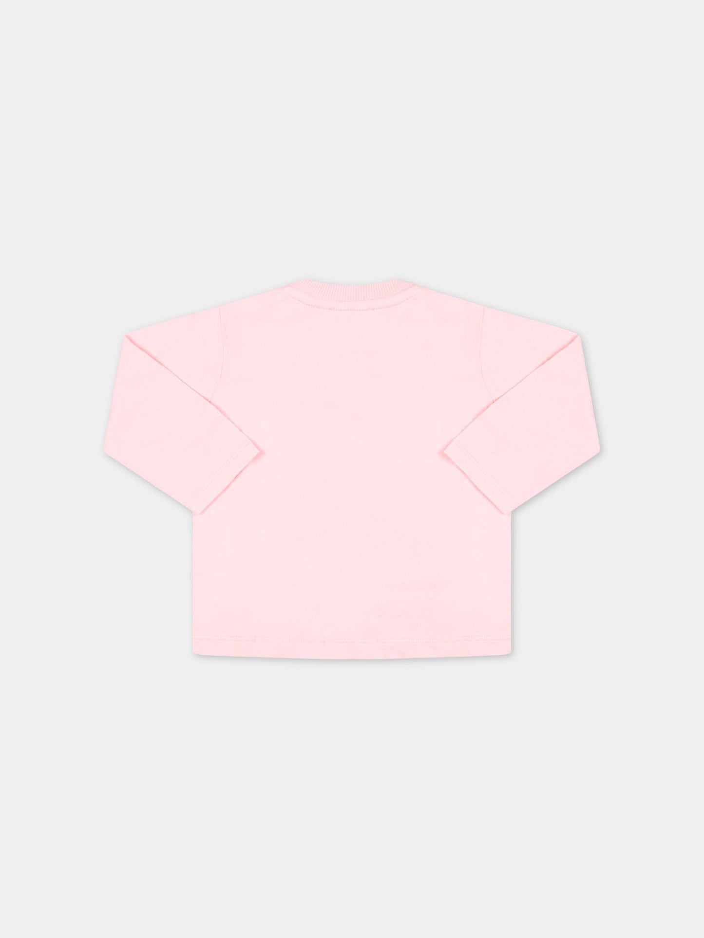 T-shirt rosa per neonata con Teddy Bear con gioco,Moschino Kids,MSO00D LAA03 50209