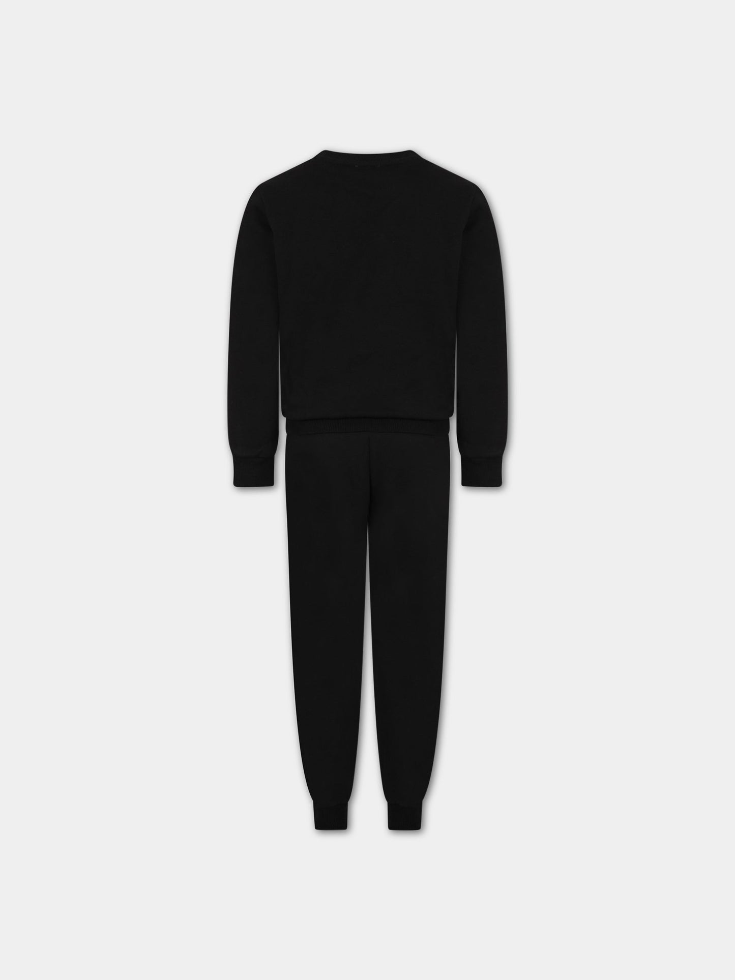 Completo nero per bambino con Teddy Bear e logo,Moschino Kids,HUK03E LCA32 60100