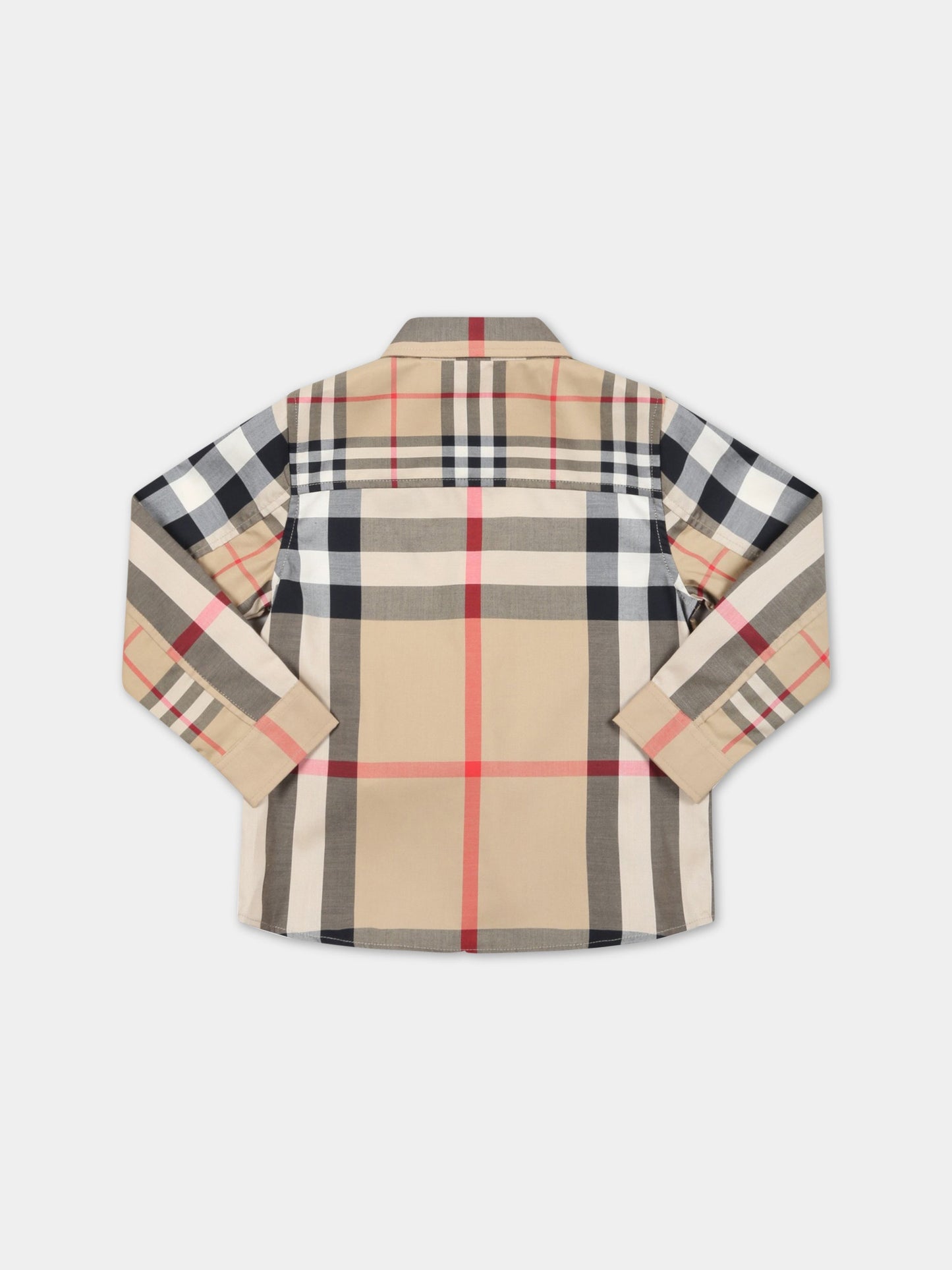Camicia beige per neonato con check vintage,Burberry Kids,8061936