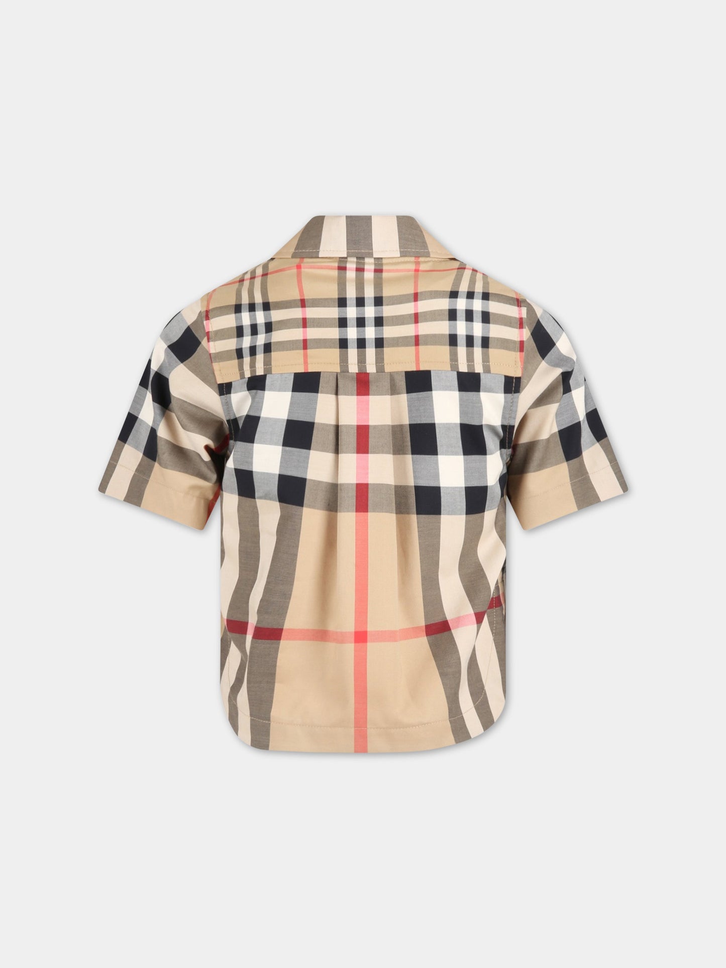Camicia beige per bambino con check vintage,Burberry Kids,8061954