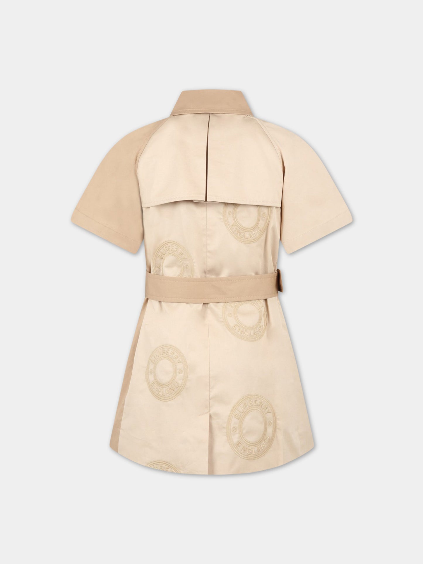 Vesito beige per bambina con logo,Burberry Kids,8061964