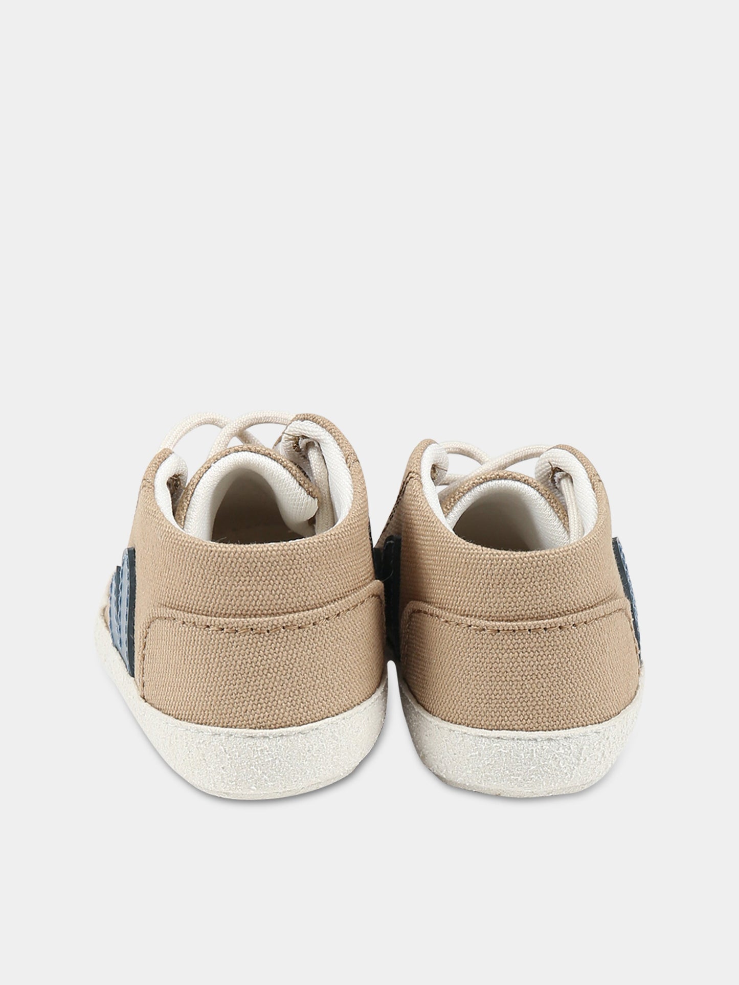 Sneakers marrone per neonato con logo blu,Veja,BB0103258C