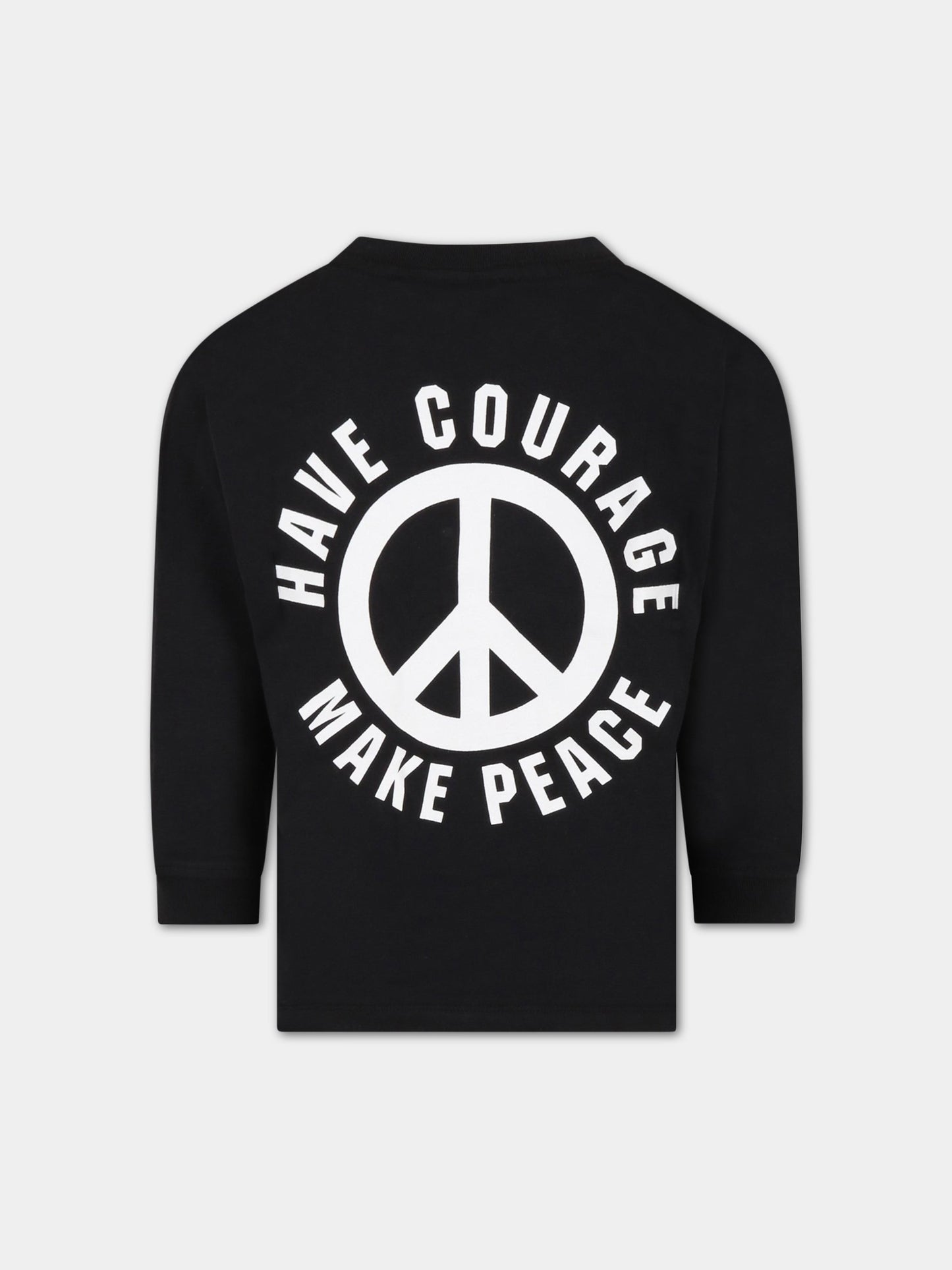 T-shirt nera per bambino con simbolo della pace,Molo,1S23A402 3951