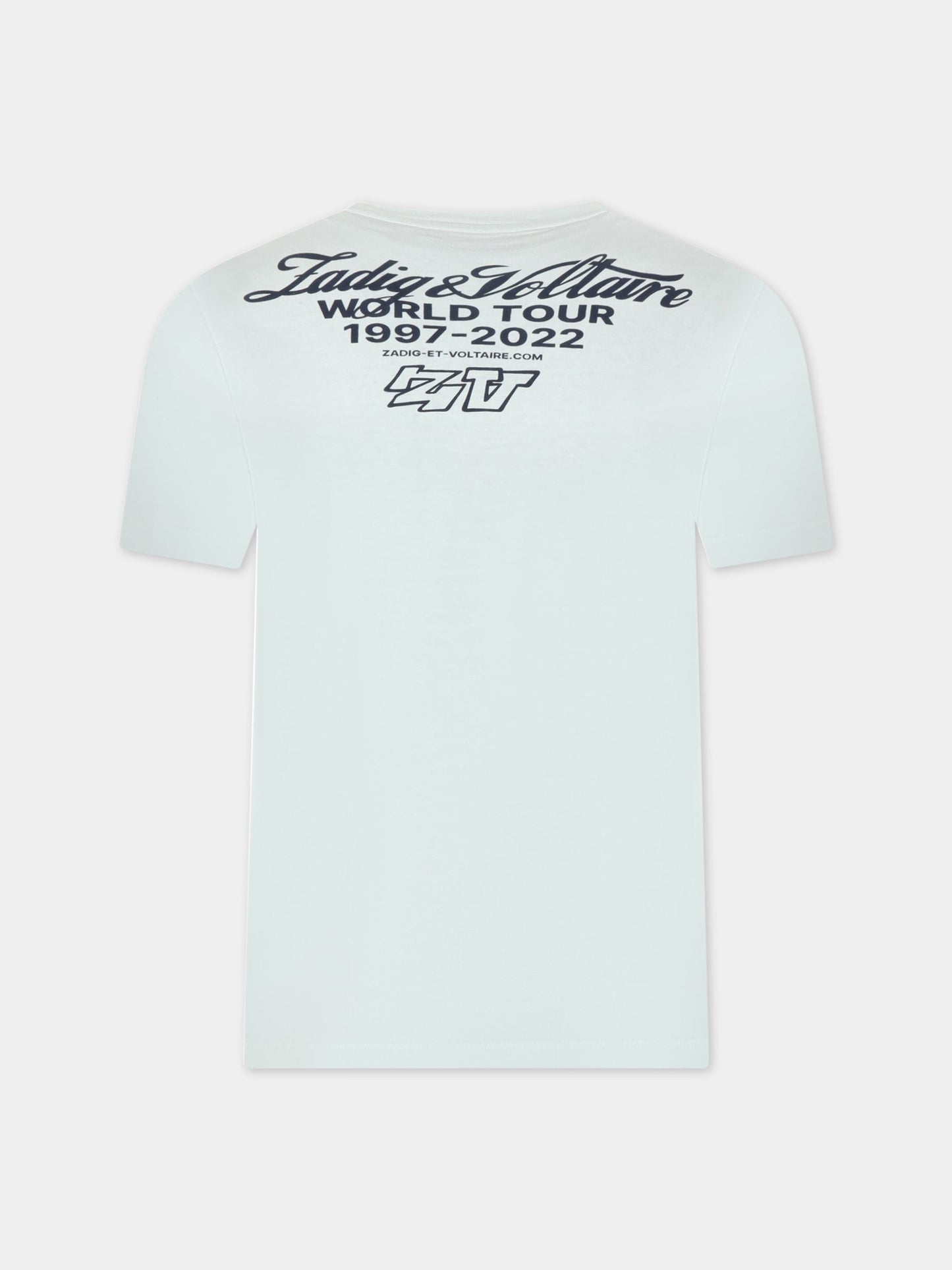 T-shirt verde per bambino con stampa,Zadig & Voltaire Kids,X25353 72E