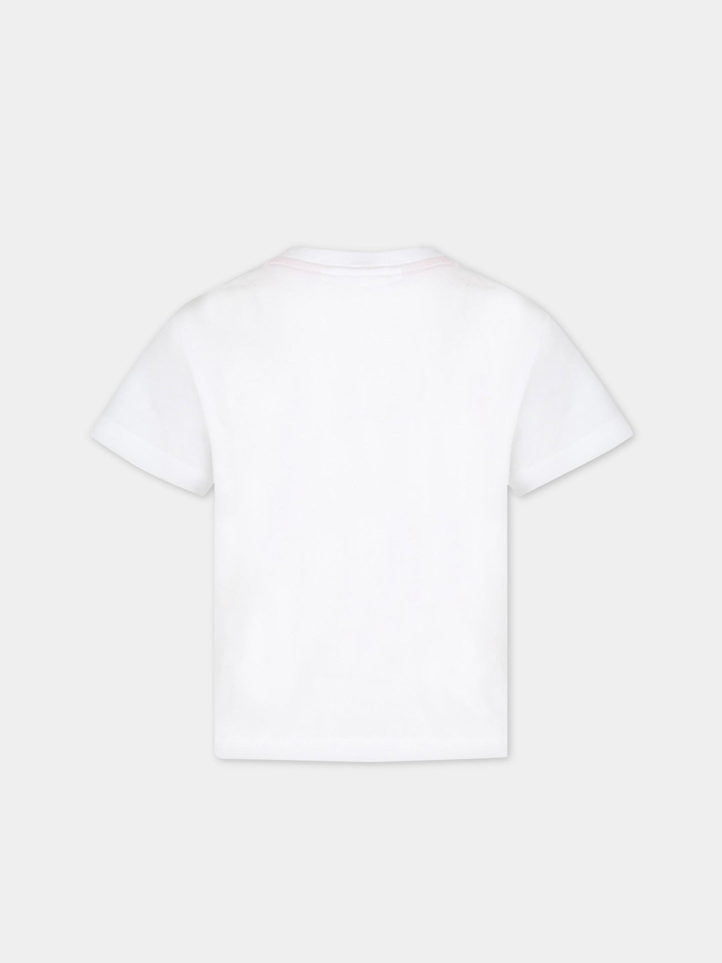 T-shirt bianca per bambino con logo rosso,Hugo,G25104 10P