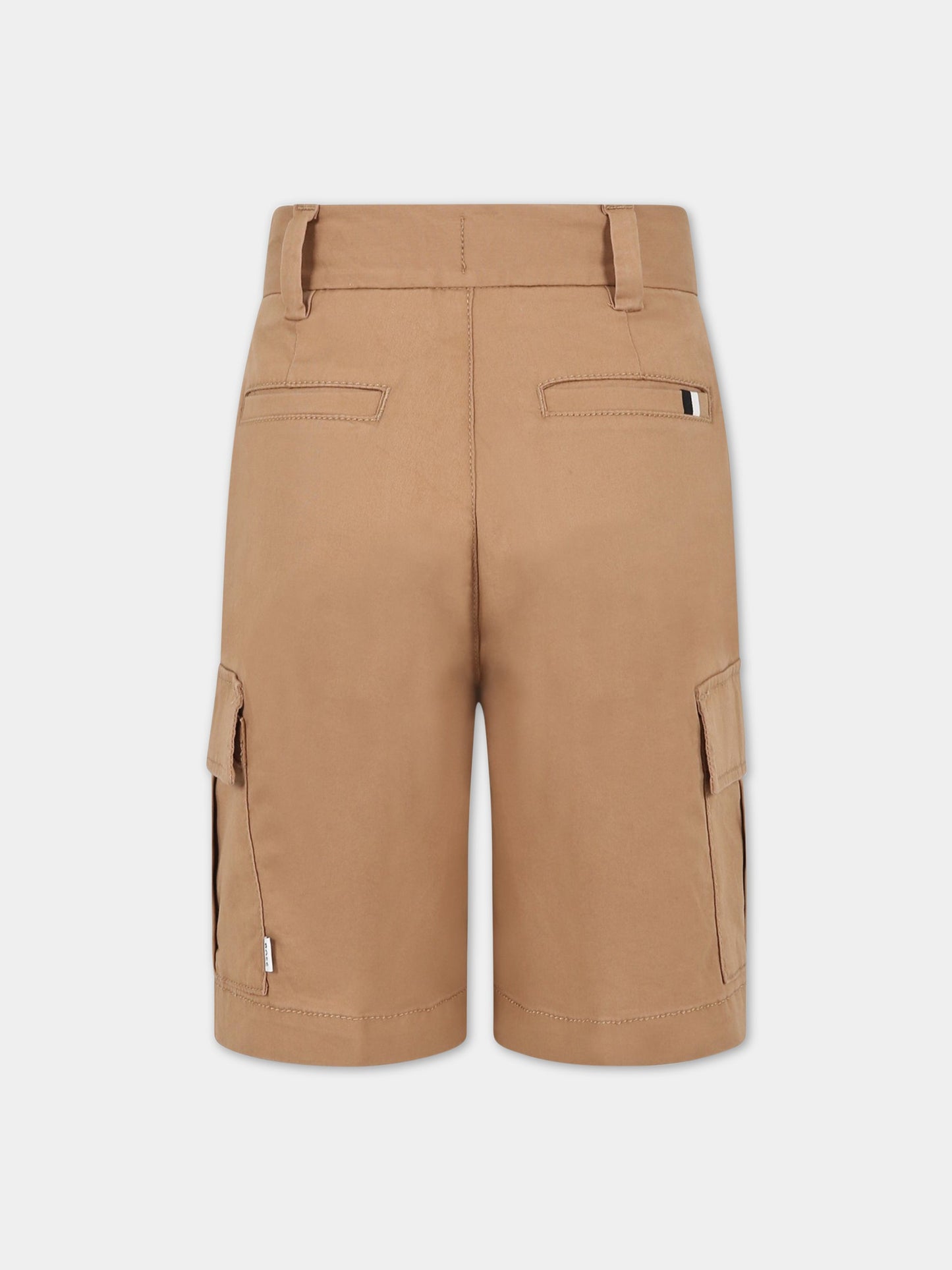Shorts beige per bambino con logo,Boss,J24814 269