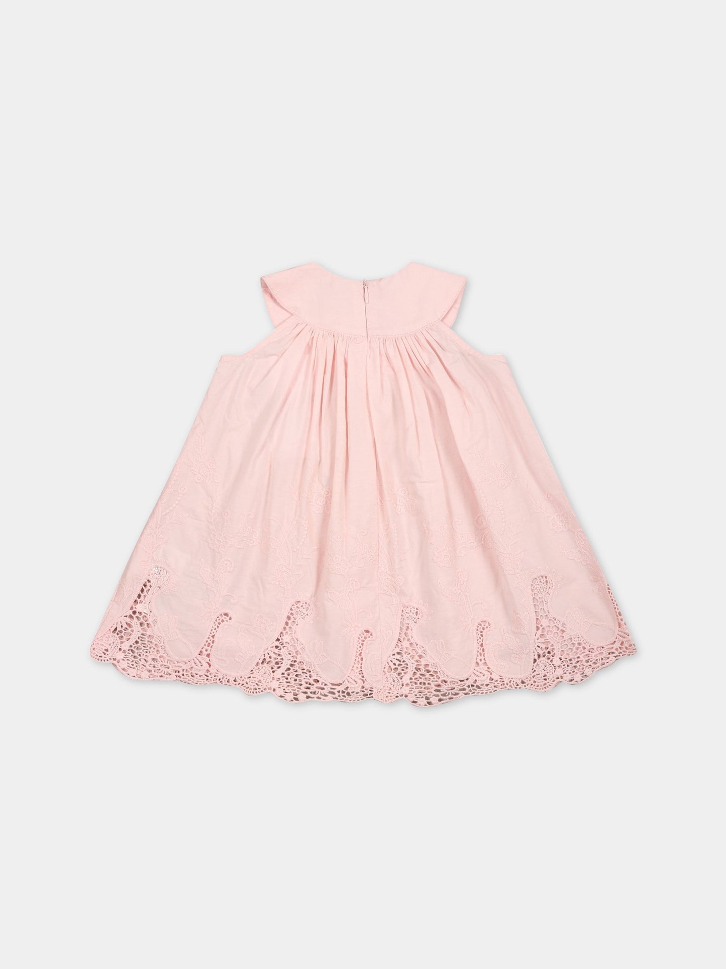 Vestito rosa per neonata con logo,Ermanno Scervino Junior,SBAB001C RI347 C001