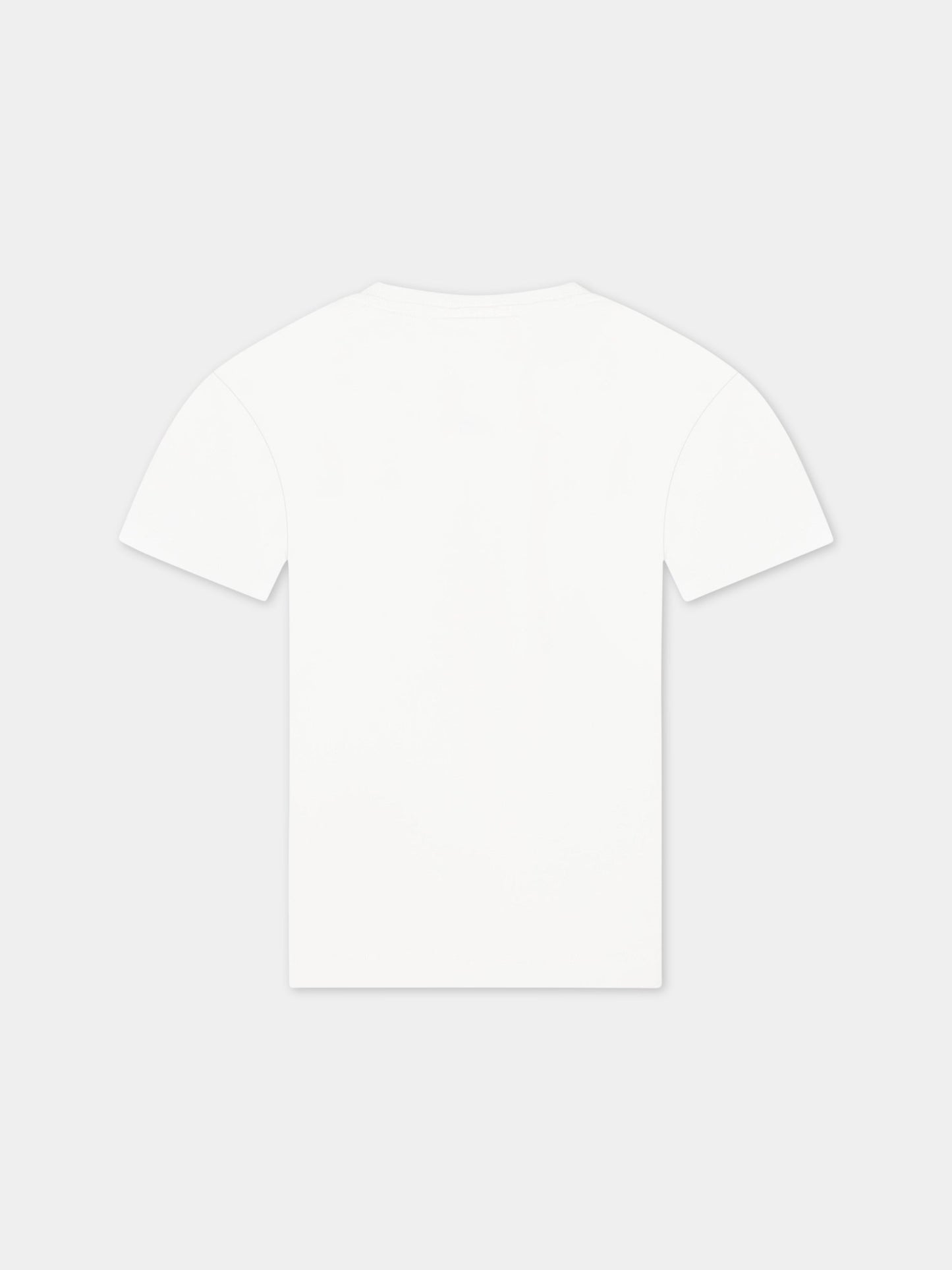 T-shirt bianca per bambina con tigre e logo,Stella Mccartney Kids,TS8D21 Z0434 101