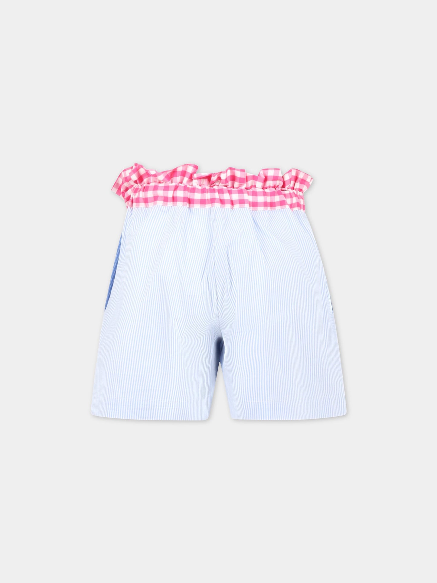 Shorts multicolor per bambina con logo nero,Msgm Kids,MS029431 200