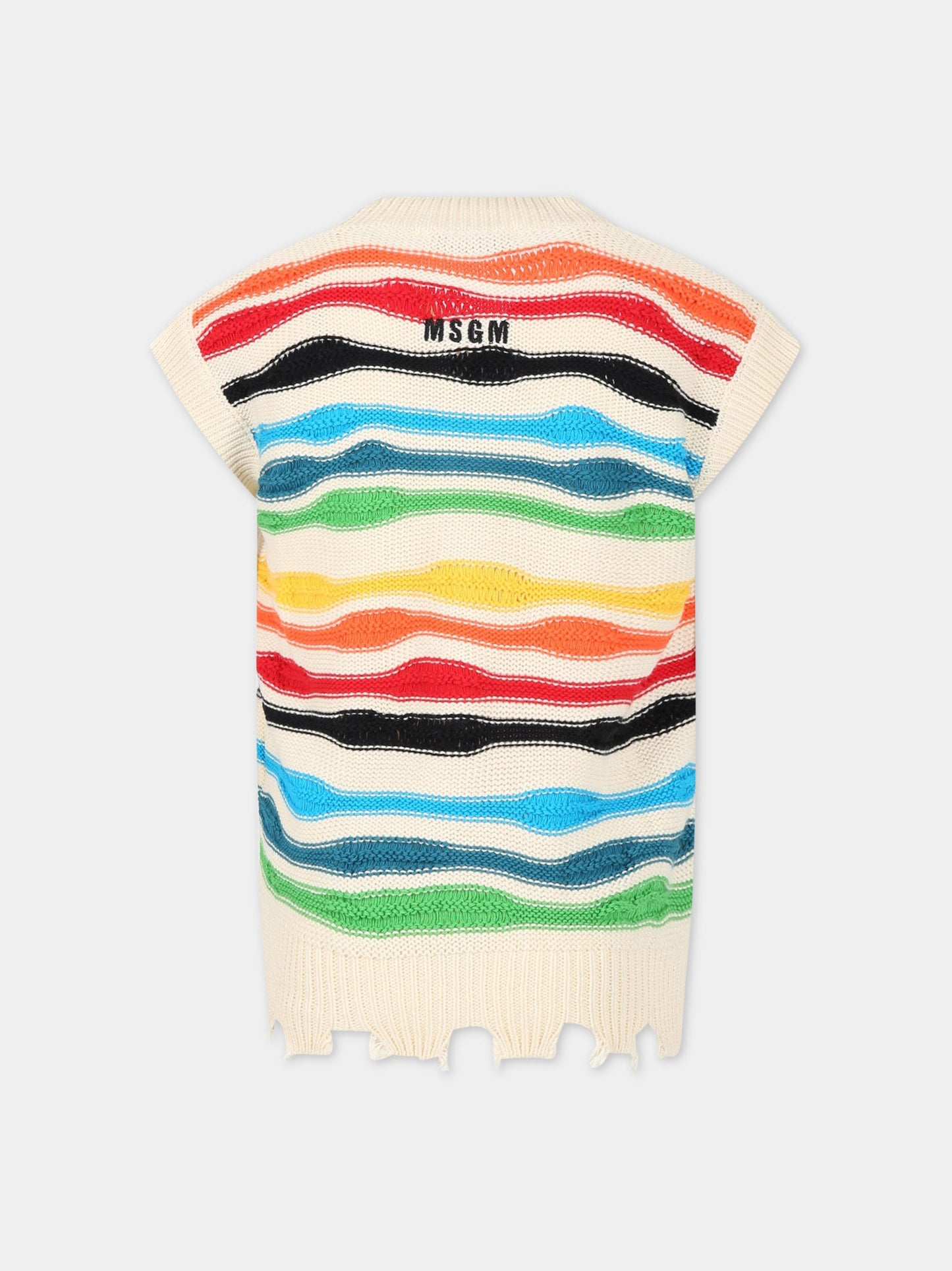 Gilet multicolor per bambino con logo,Msgm Kids,MS029536 200