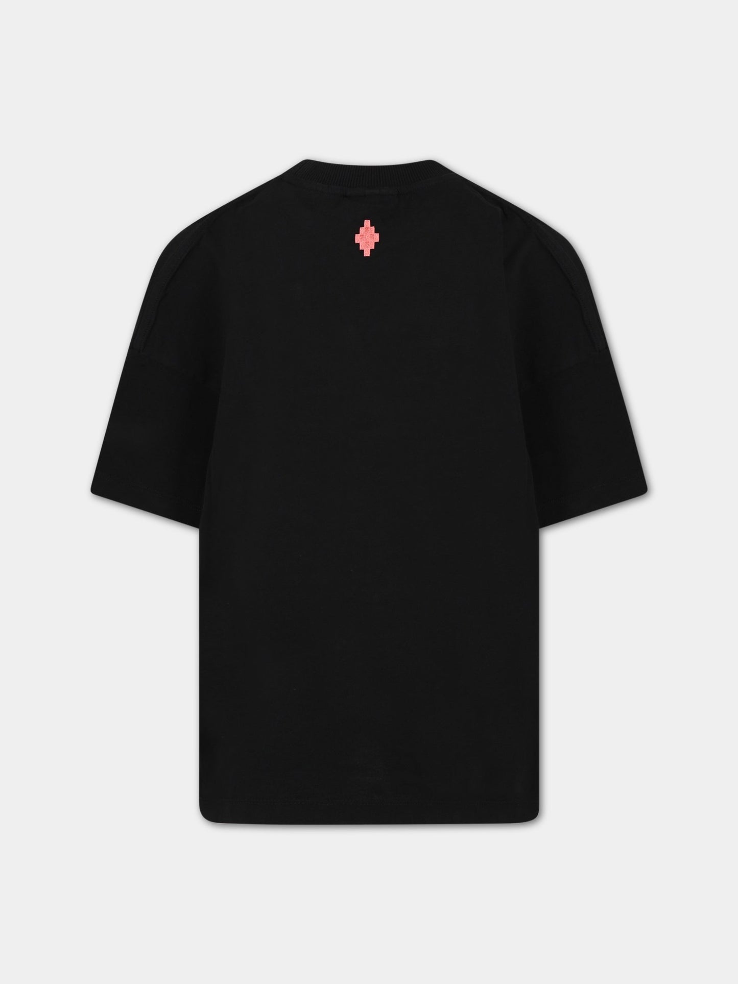 T-shirt nera con stampa per bambino,Marcelo Burlon Kids,CBAA003S23JER0021009