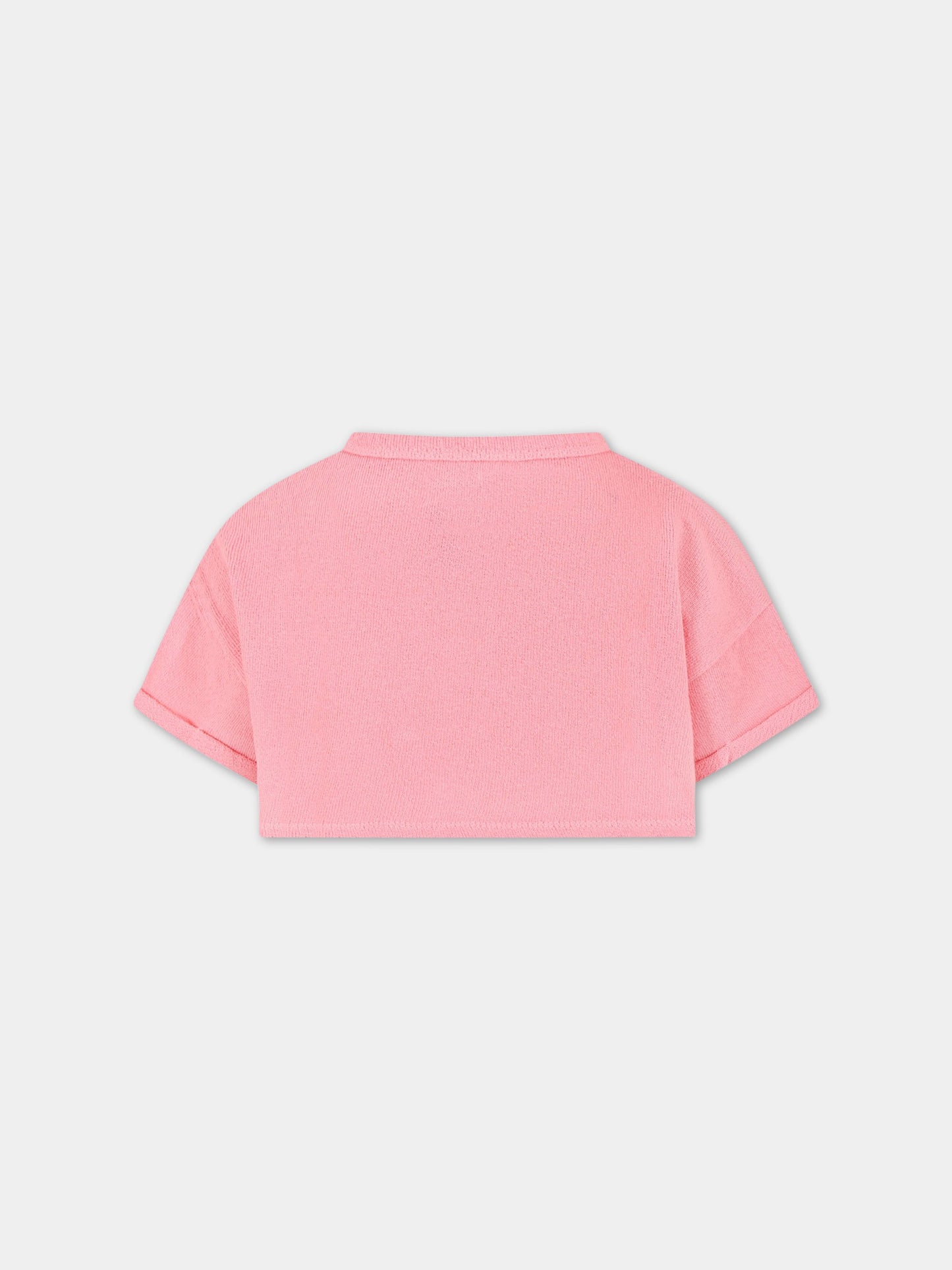 Felpa rosa per bambina con logo,Bobo Choses,123AC032