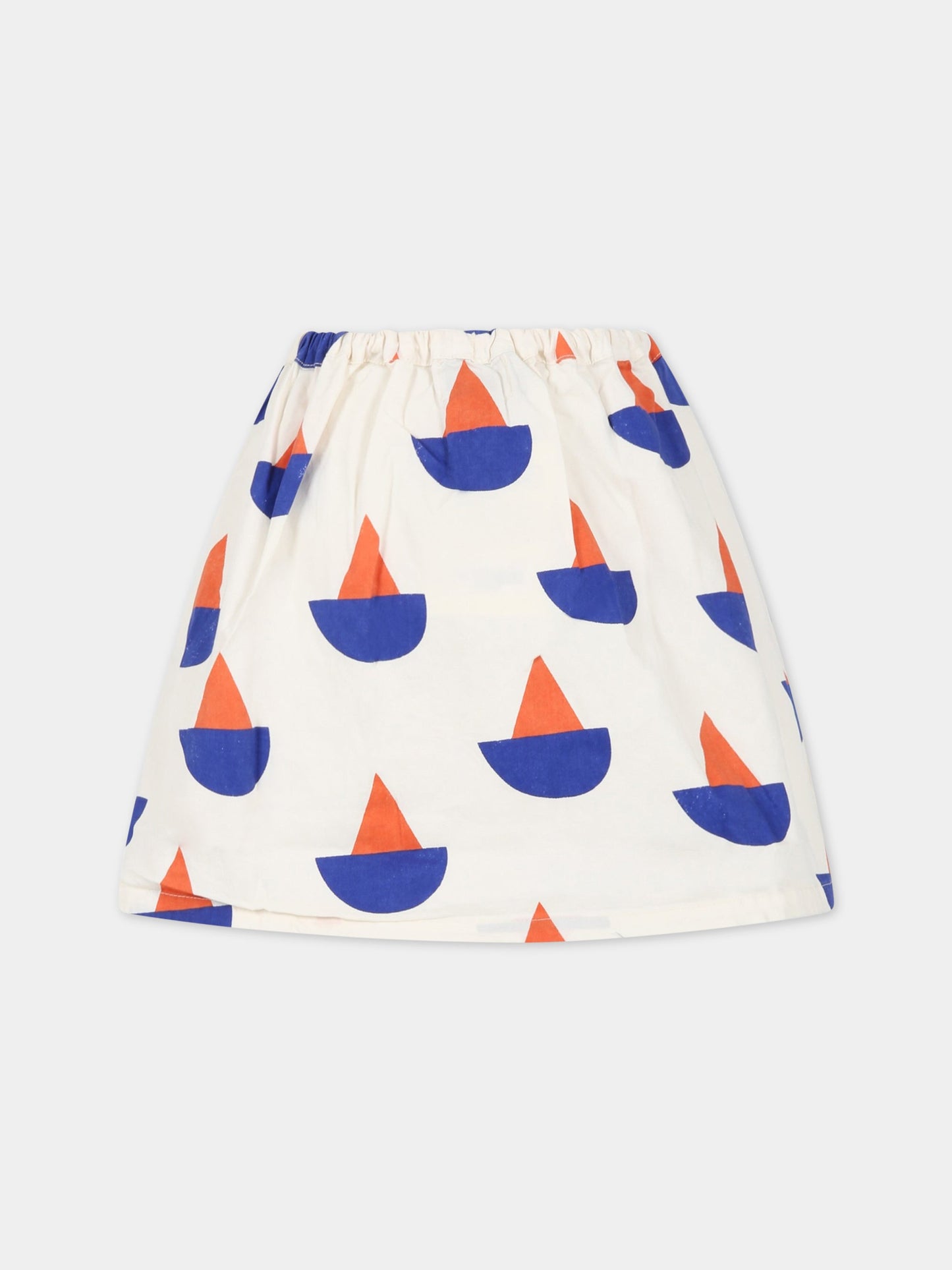 Gonna avorio per bambina con stampa all-over e logo,Bobo Choses,123AC111