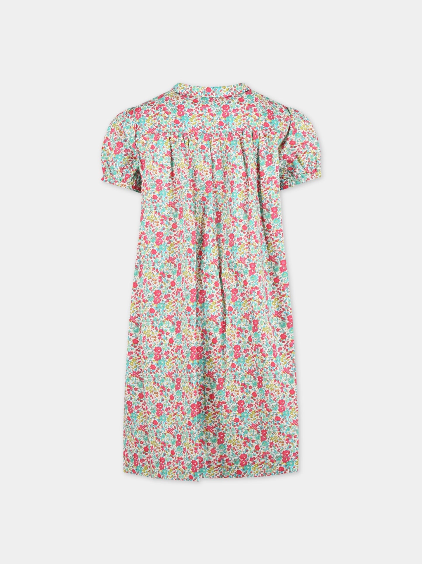 Vestito multicolor per bambina con stampa Liberty,Bonpoint,S03GDRW00106 544A