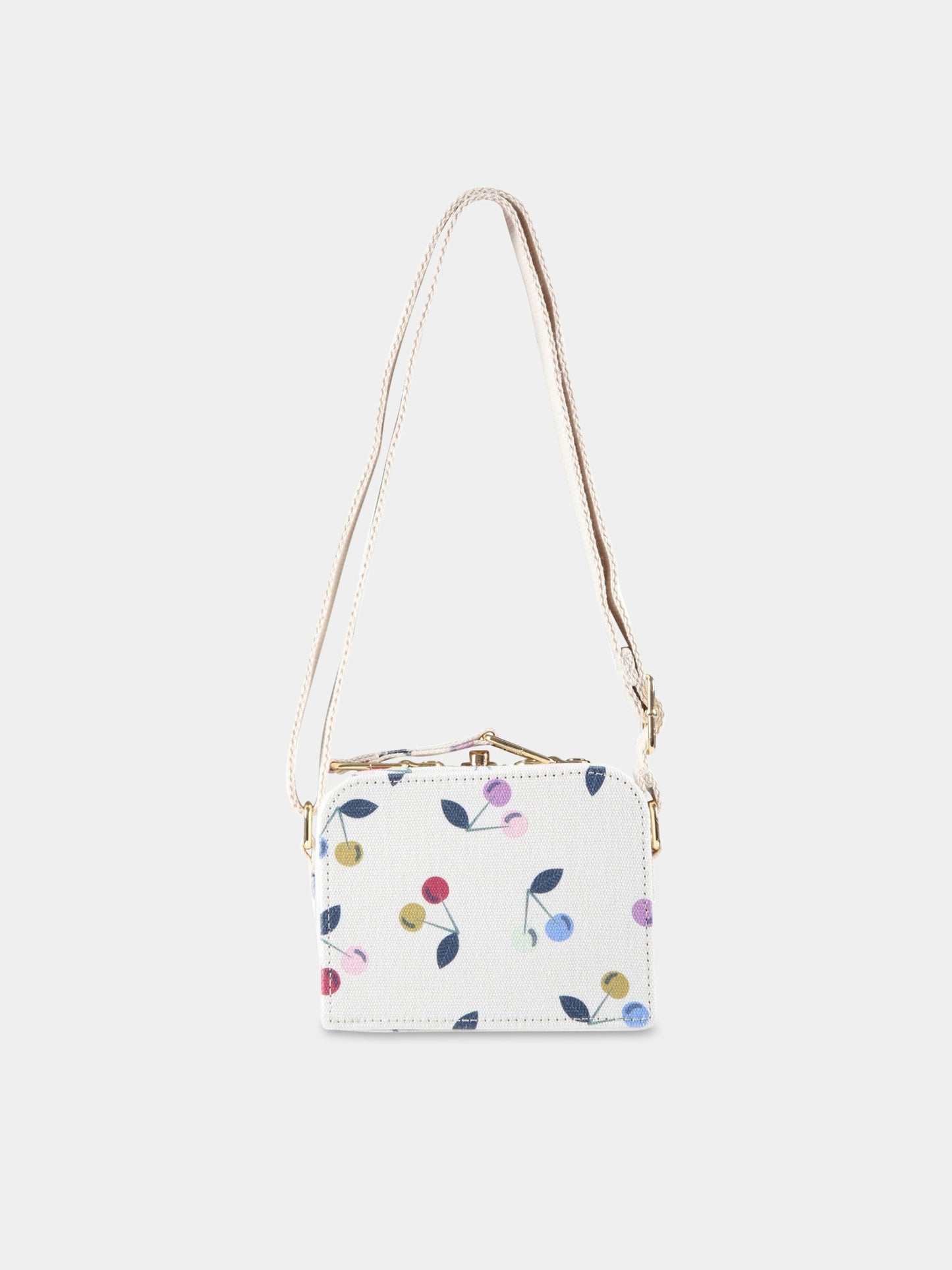 Borsa avorio per bambina con ciliegie,Bonpoint,S03GBAW00001 004