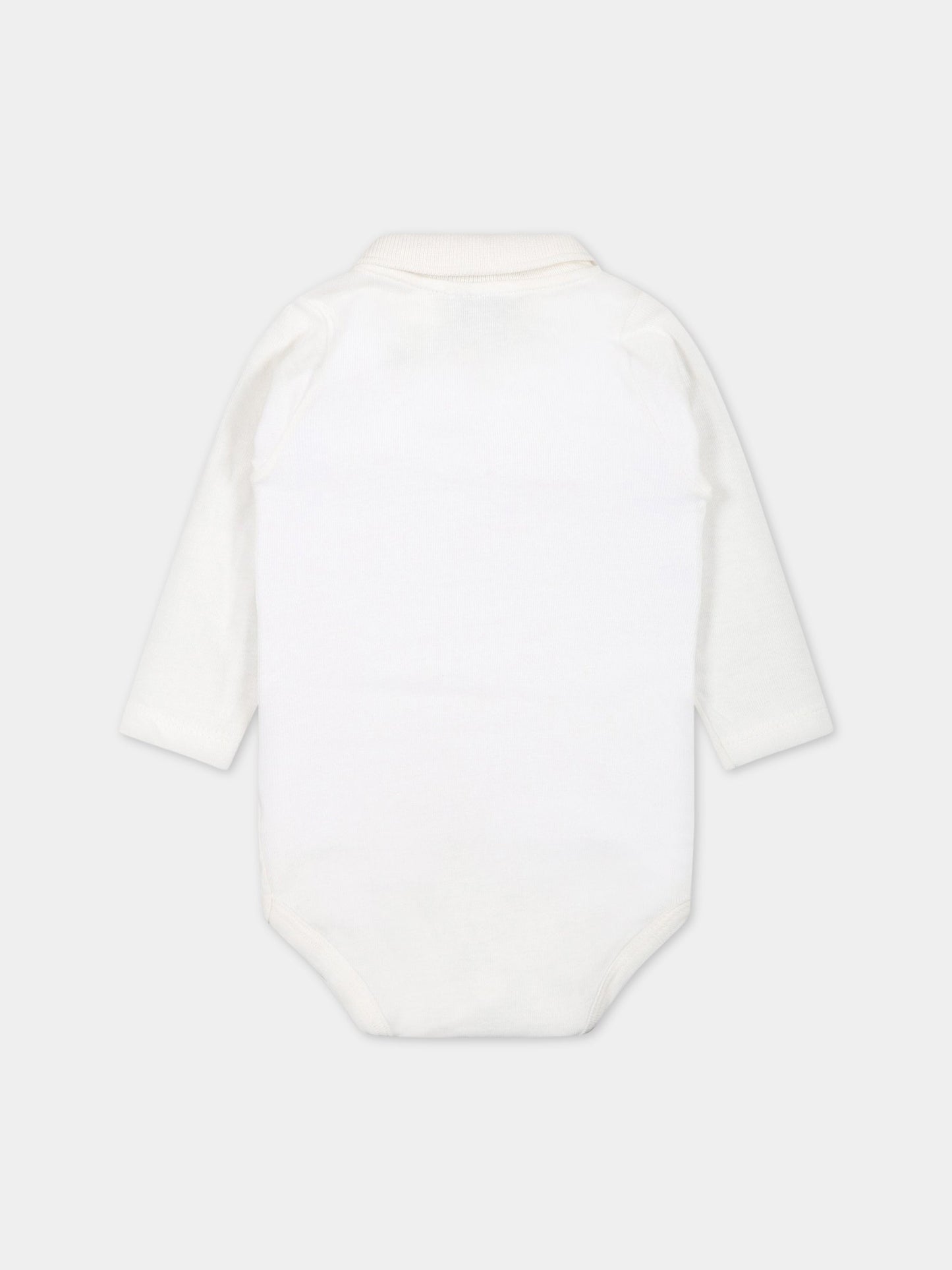 Body avorio per neonati con logo,Petit Bateau,A05Q2 MARSHMALLOW