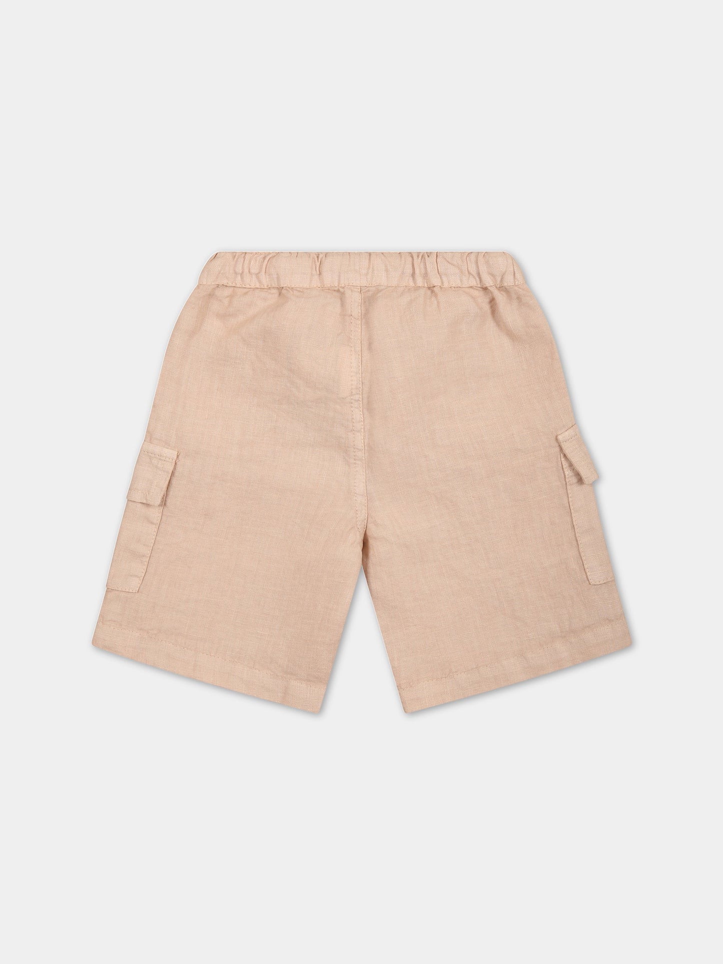 Bermuda avorio per neonato in lino,Zhoe & Tobiah,LIN4 23