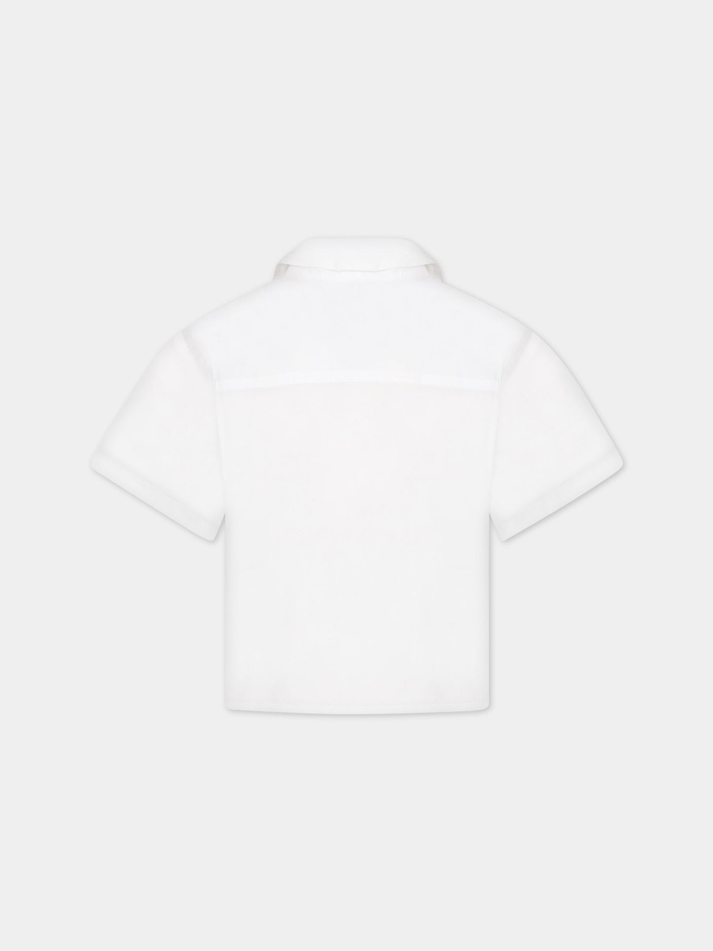 Camicia bianca per bambino con logo,Dsquared2,DQ1502 D007D DQ100