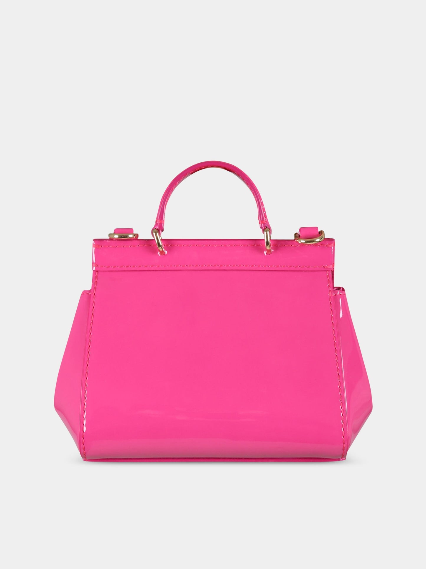 Borsa fucsia Sicily per bambina con logo,Dolce & Gabbana Kids,EB0003 A1067 80411