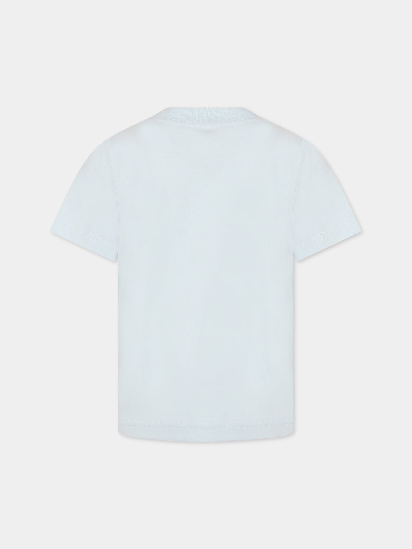 T-shirt celeste per bambini con stampa e logo,Raquette,BAT 001C 78