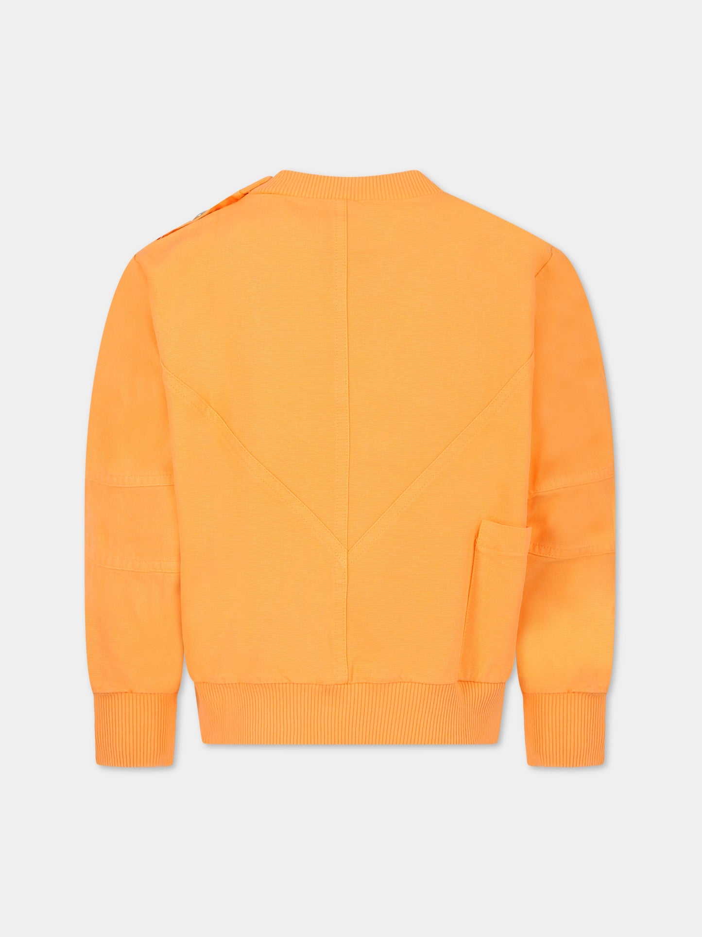 Felpa arancione per bambini con patch,Raquette,SCA 008 82