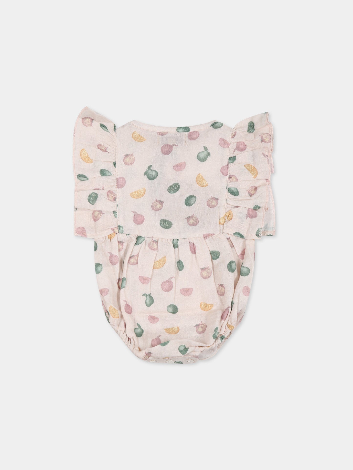 Pagliaccetto rosa per neonata con stampa frutta,Coco Au Lait,14COCO1034