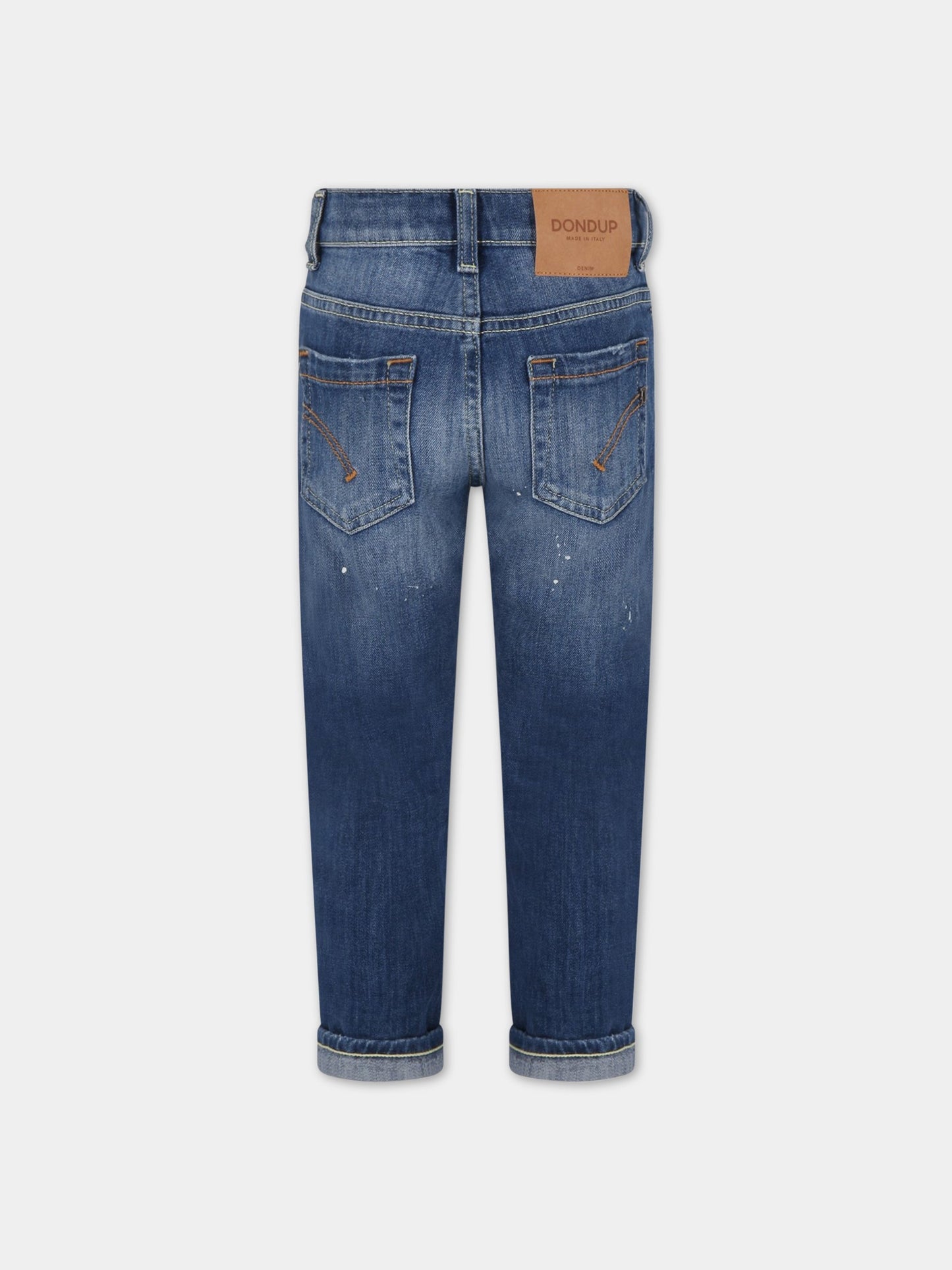 Jeans Brighton celesti per bambino con dettagli bianchi,Dondup Kids,DMPA162 YD027 4020