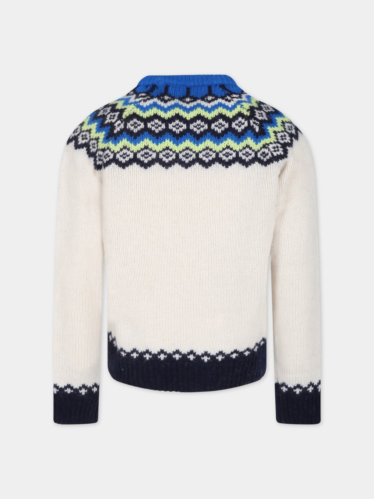 Maglione avorio per bambino con logo,Mc2 Saint Barth,00133C