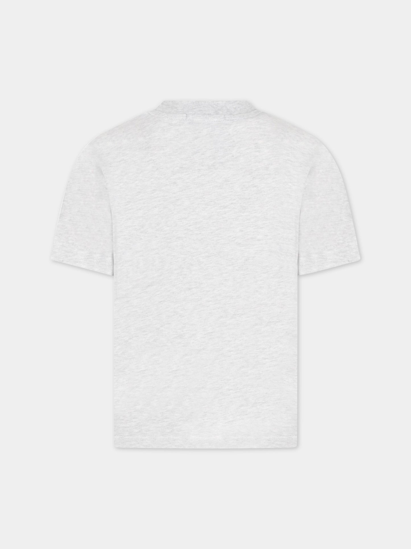 T-shirt grigia per bambini con logo nero,Msgm Kids,MS029075 107