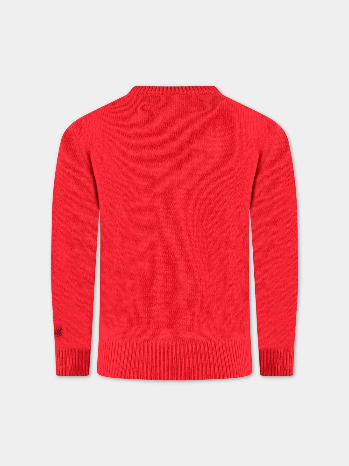 Maglione rosso per bambino con Snoopy e pacco regalo,Mc2 Saint Barth,DOU0001 SNGI41