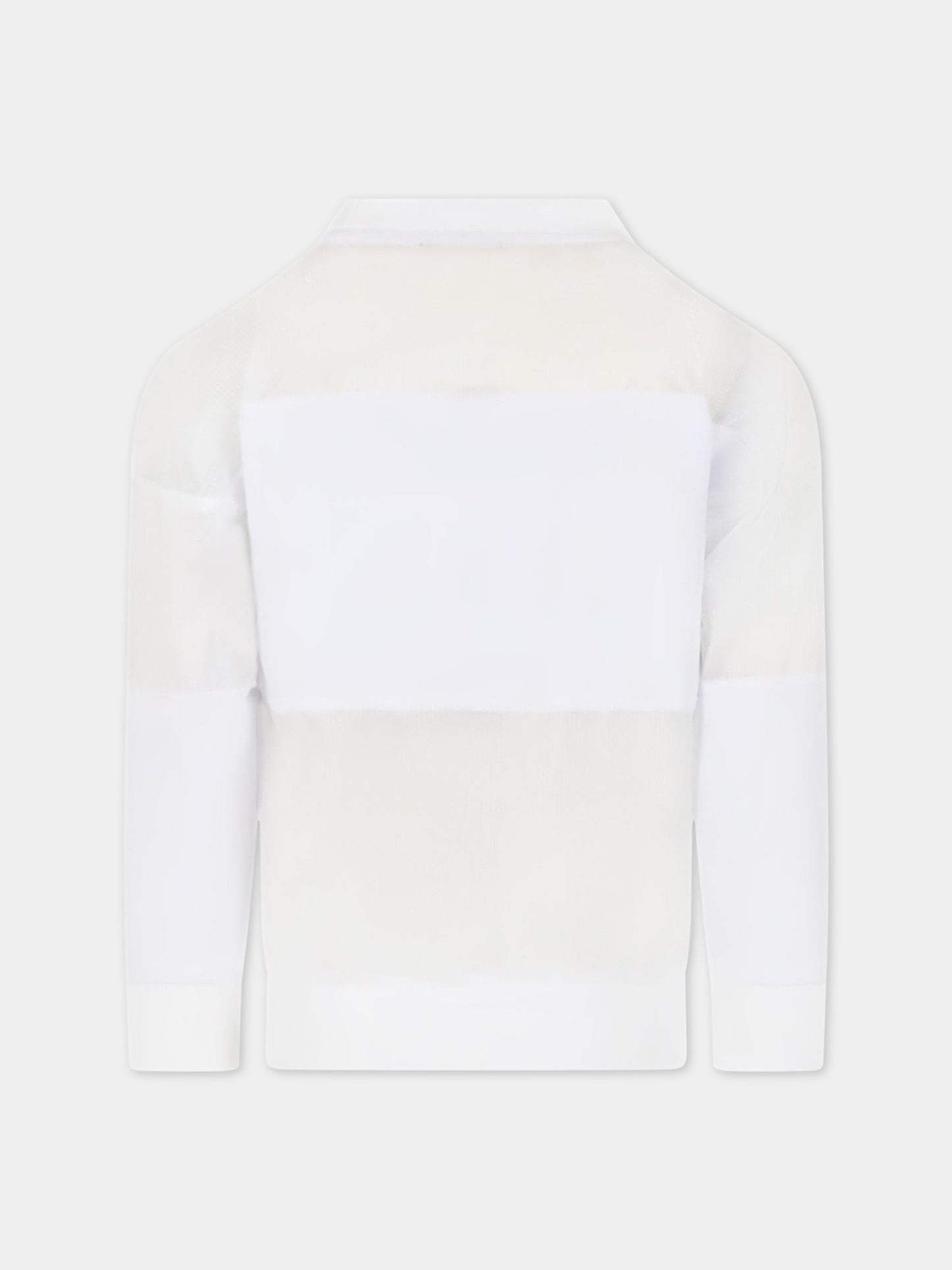 Felpa bianca per bambina con logo nero,Dkny,D35S21 10B