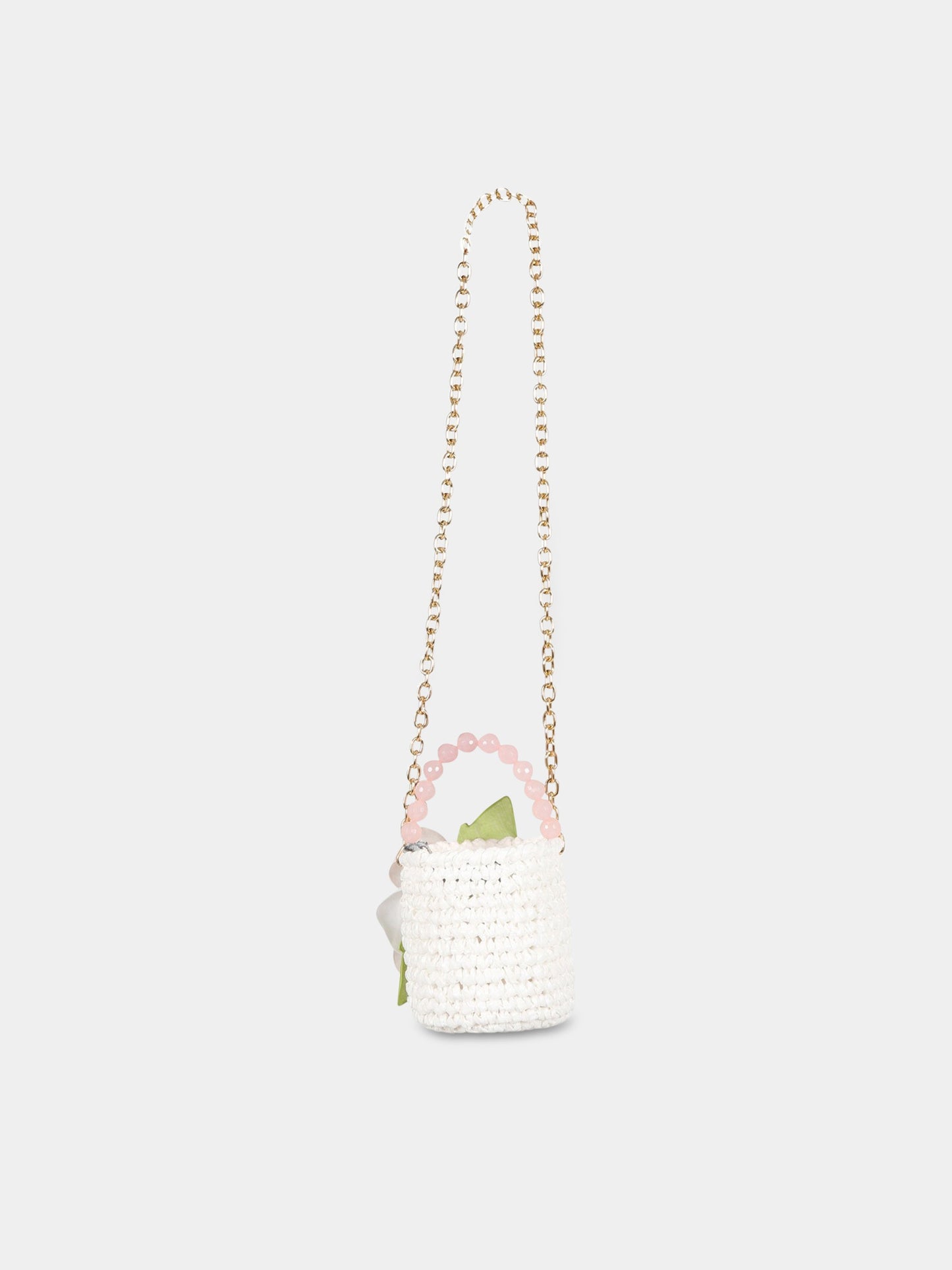Borsa bianca per bambina con rosa,Raffaella,CESCHIGALRO