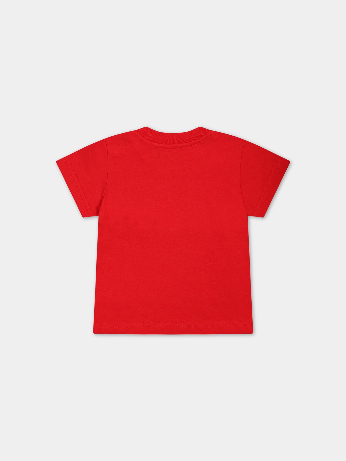 T-shirt rossa per neonato con logo,Diesel,K00218 00YI9 K405