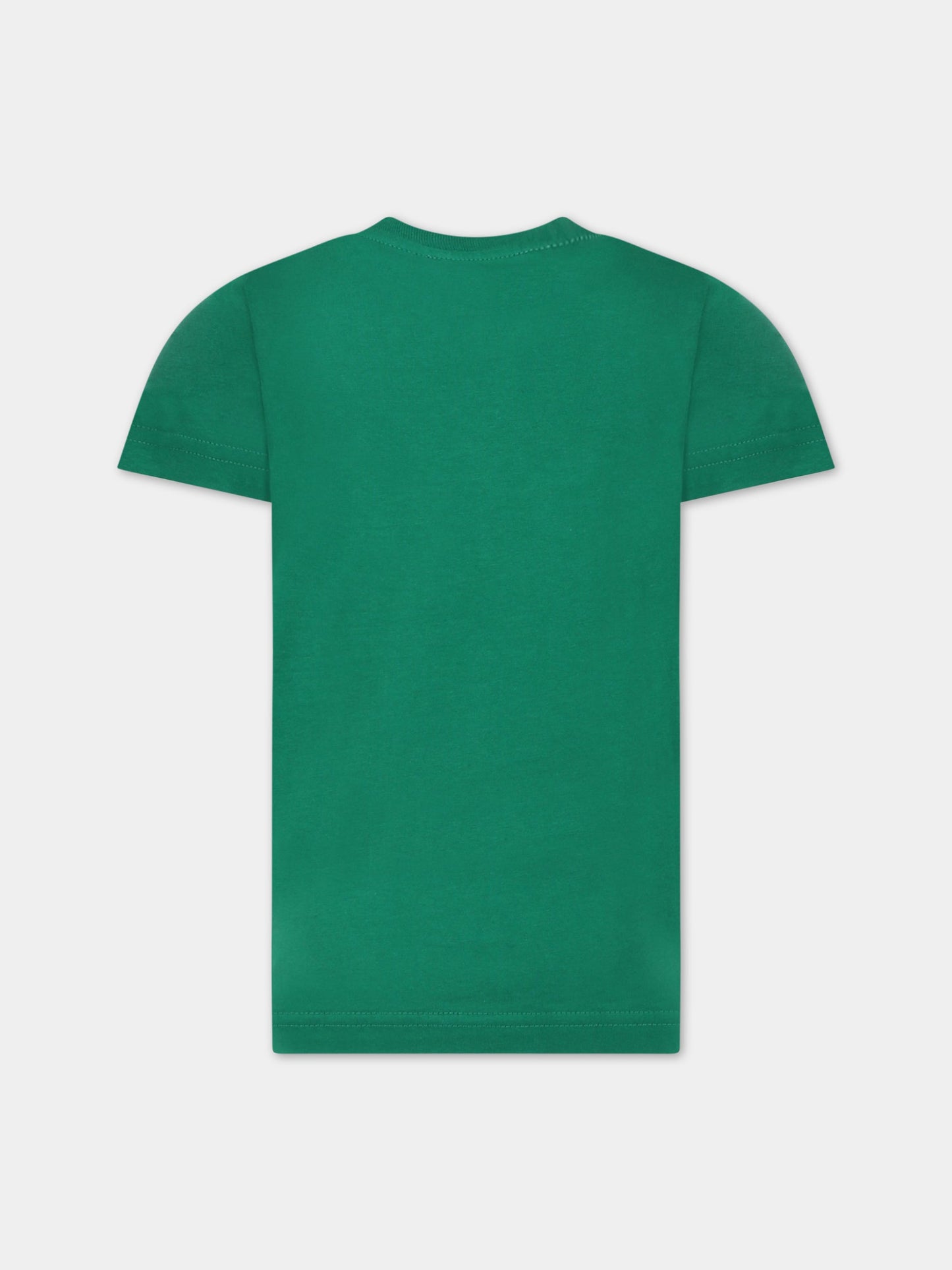 T-shirt verde per bambino con logo,Diesel,J00838 KYAVJ K50N