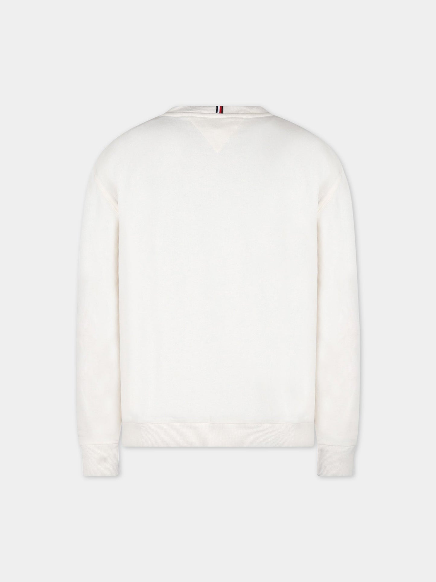 Felpa avorio per bambino con logo,Tommy Hilfiger Junior,KB0KB07776T Z00