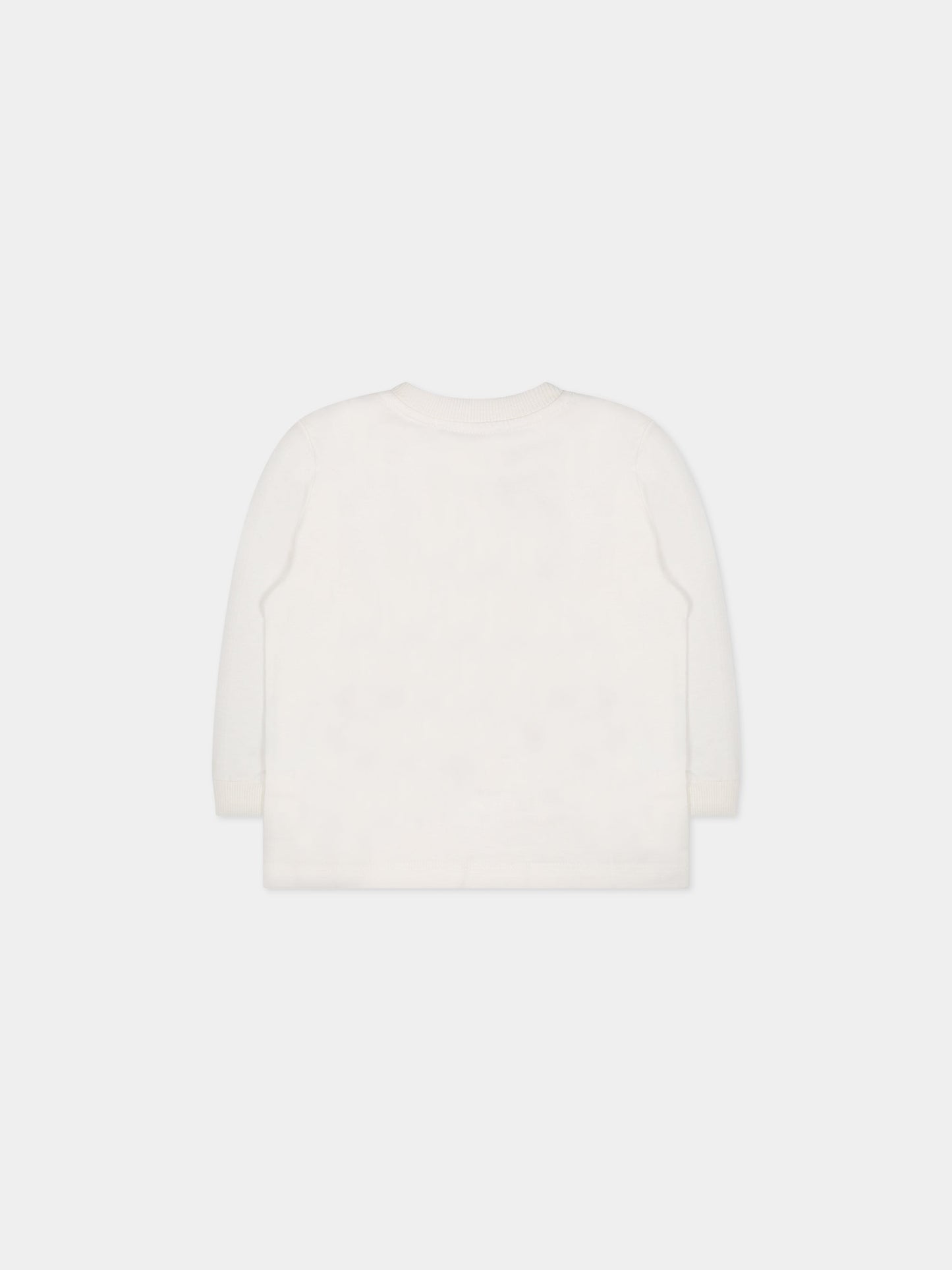 T-shirt bianca per neonati con Teddy Bear e logo,Moschino Kids,MUO00L LAA10 10063