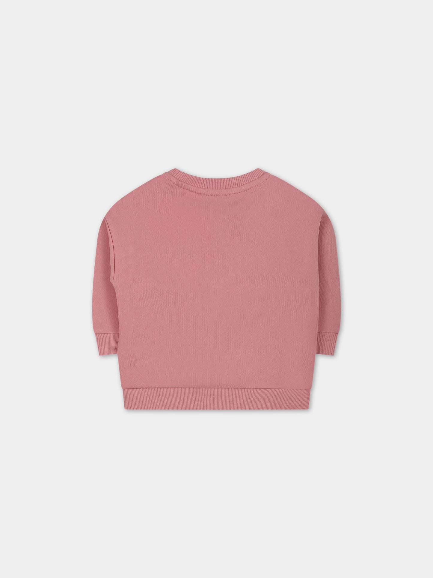 Felpa rosa per neonata con Kotora e logo,Kenzo Kids,K05416 493