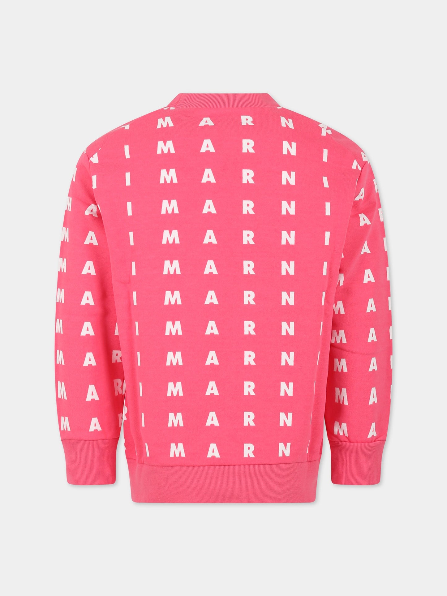 Felpa fucsia per bambina con logo,Marni Kids,M00768 M00NU 0M337